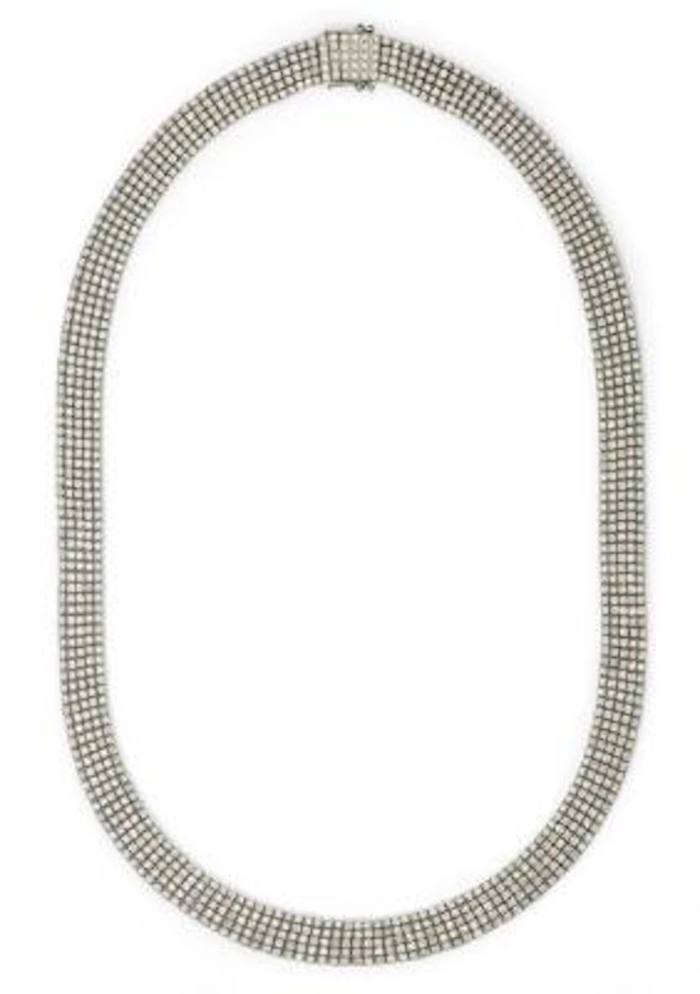 A diamond necklace set with brilliant-cut diamonds, in total app.