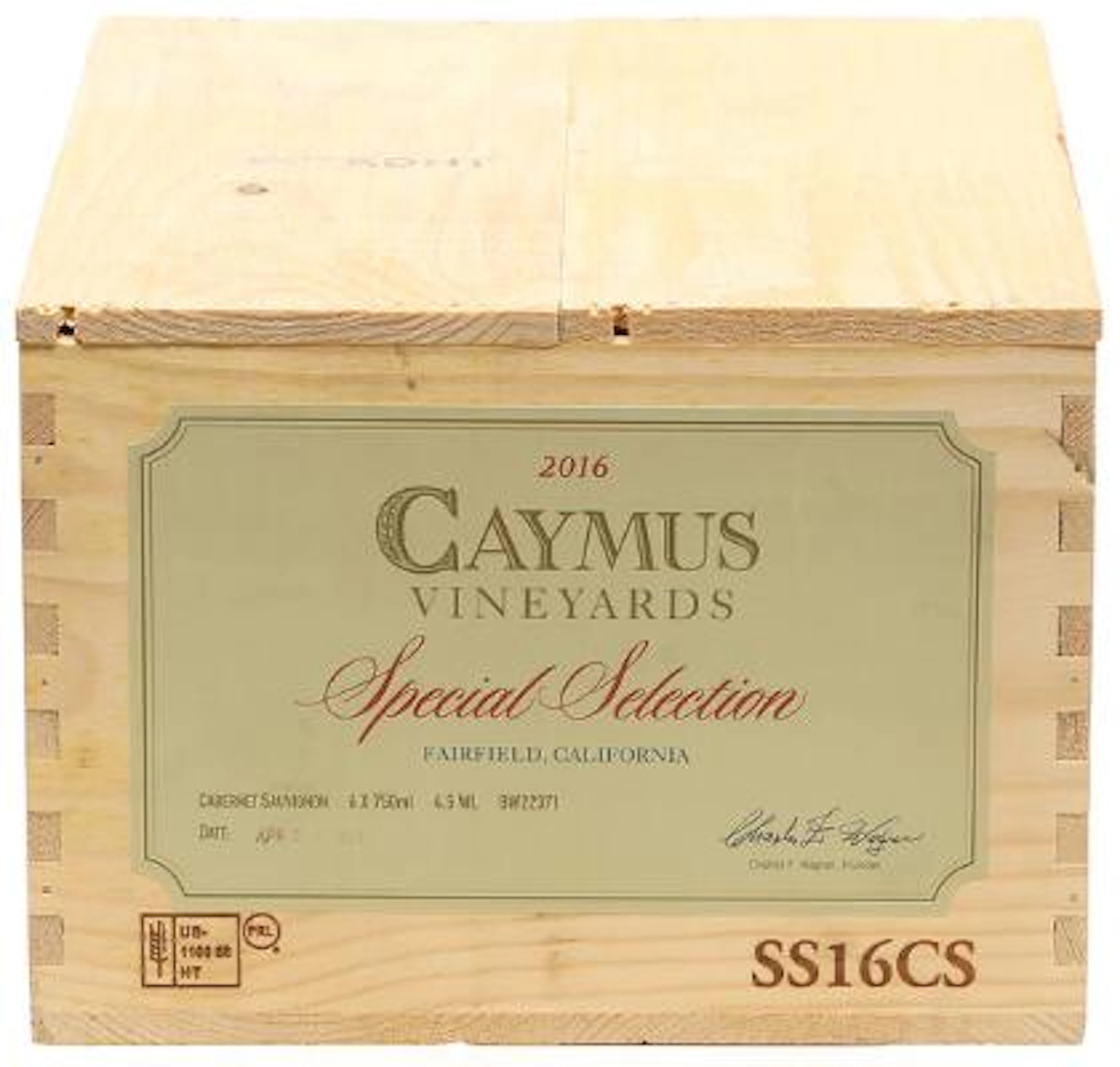 6 bts. Caymus Vineyards "Special Selection", Napa Valley 2016 A (hf/in).