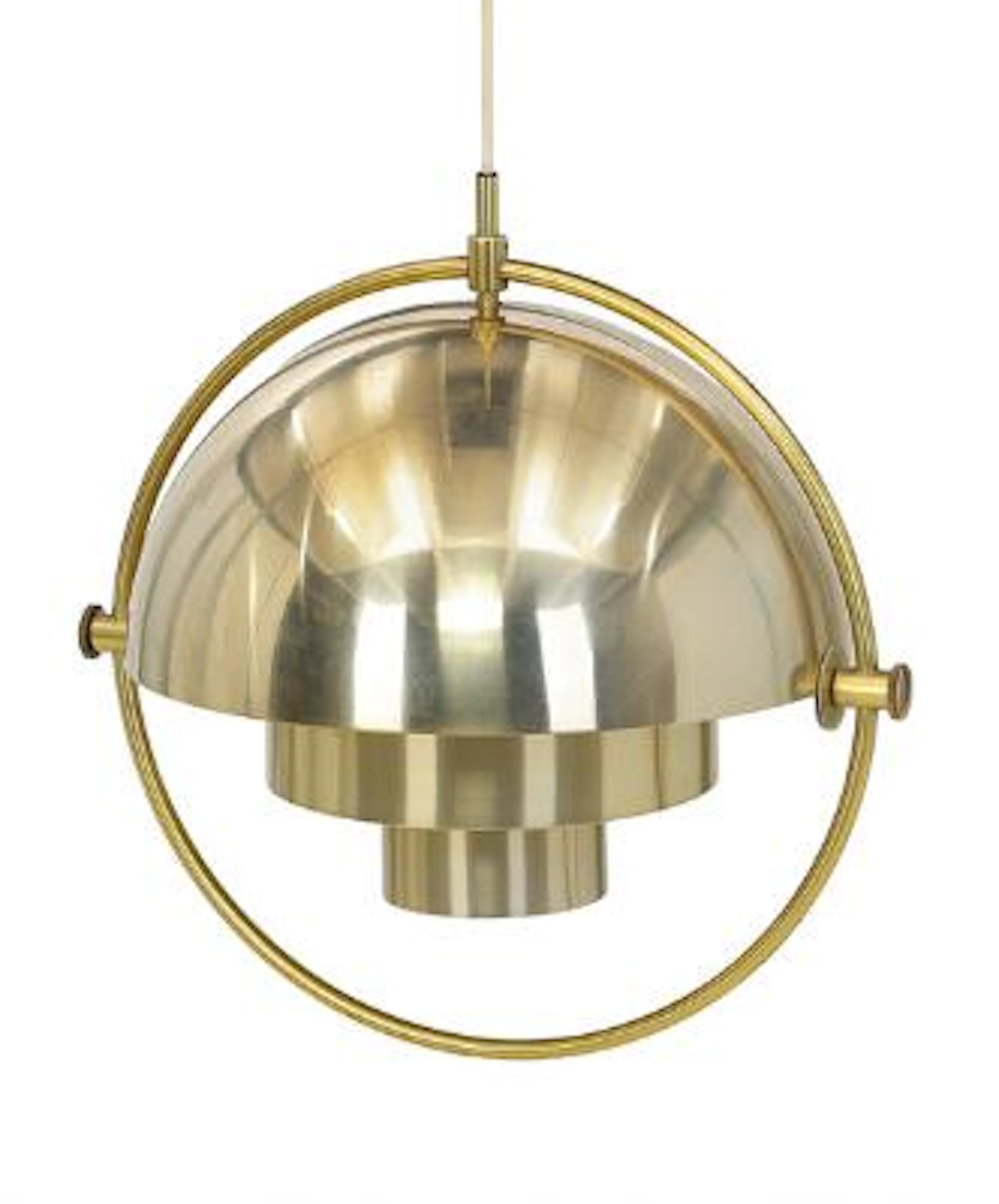 Louis Weisdorf: "Multi-lite". Brass pendant with adjustable shades.