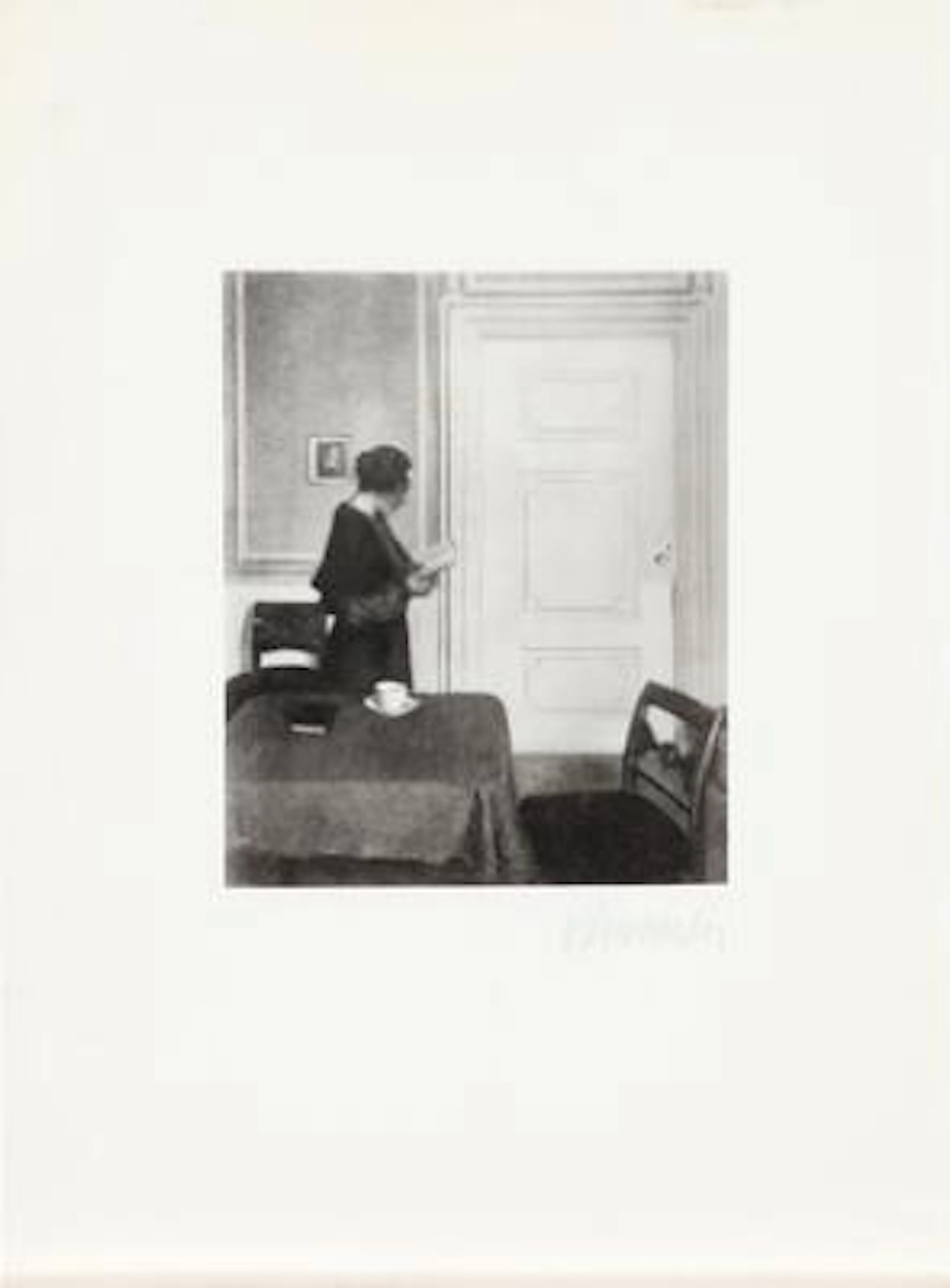 Vilhelm Hammershøi: Interior with a woman reading. Strandgade 30.