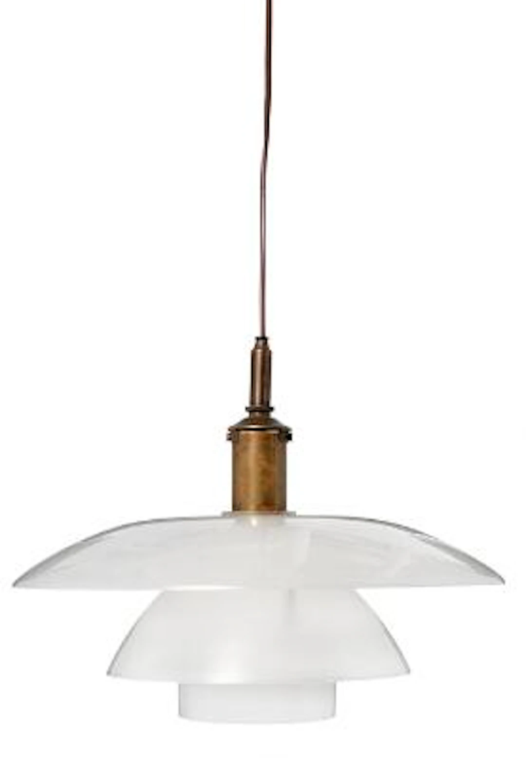 Poul Henningsen: "PH-5/5". Rare, very early pendant with patinated
