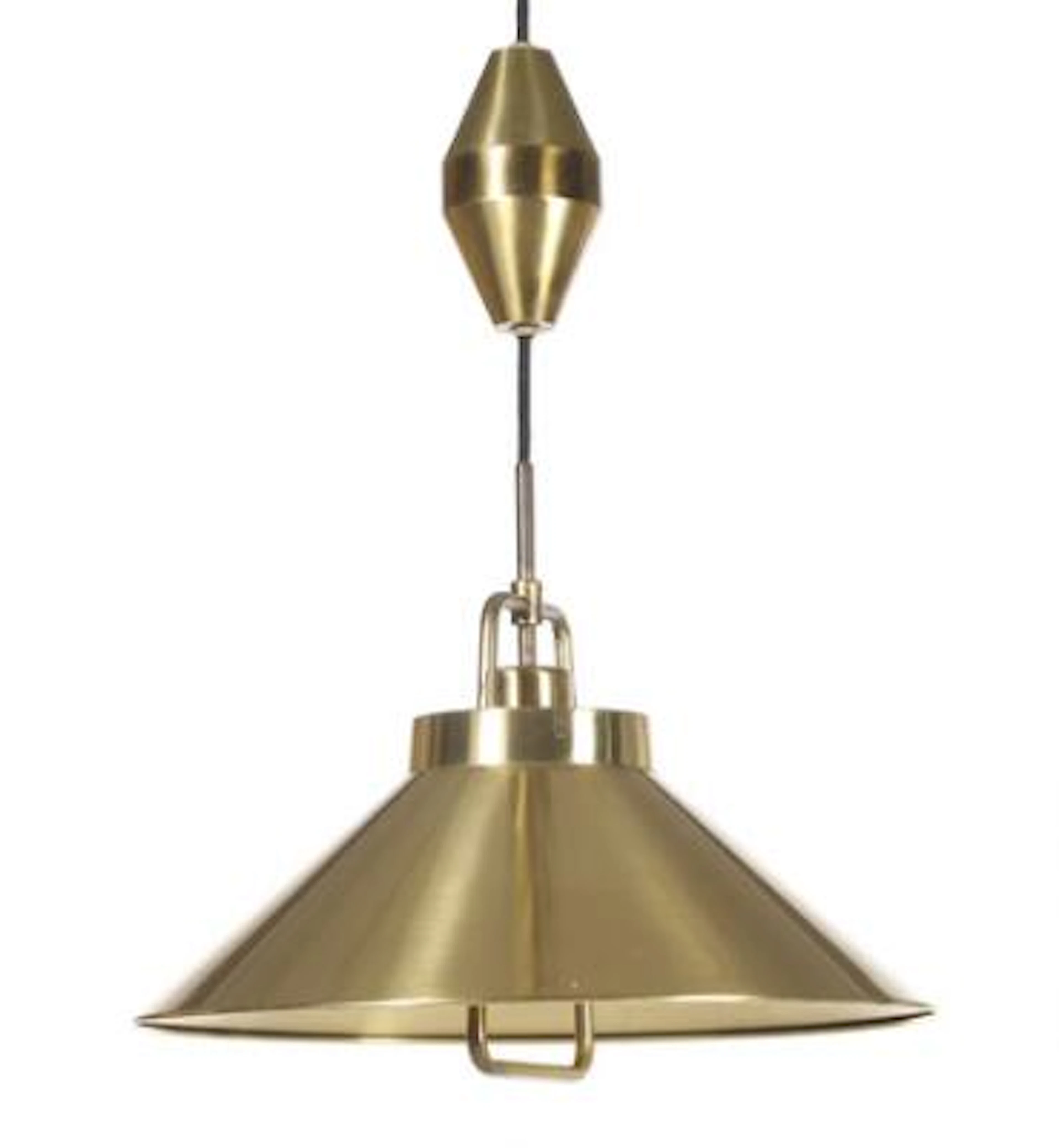 Frits Schlegel: A brass pendant, adjustable height mechanism and brass