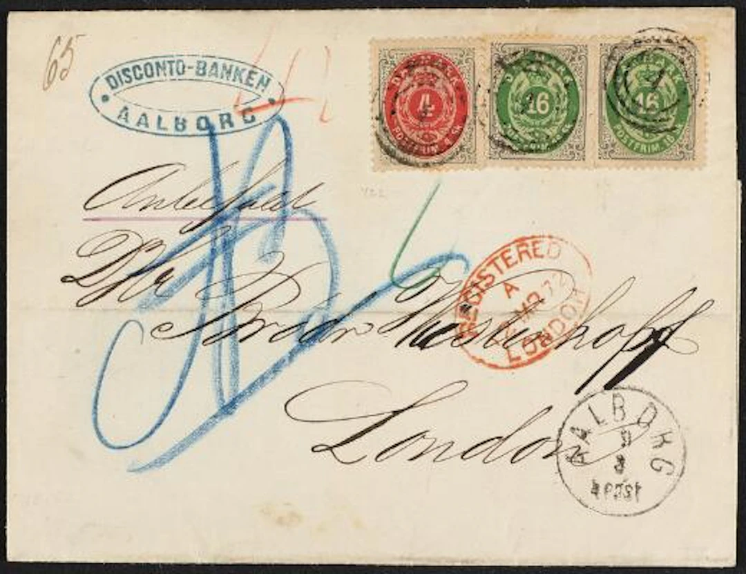 1870. 4 sk. 4.print and 2 x 16 sk. 1.print on excellent small REC-cover