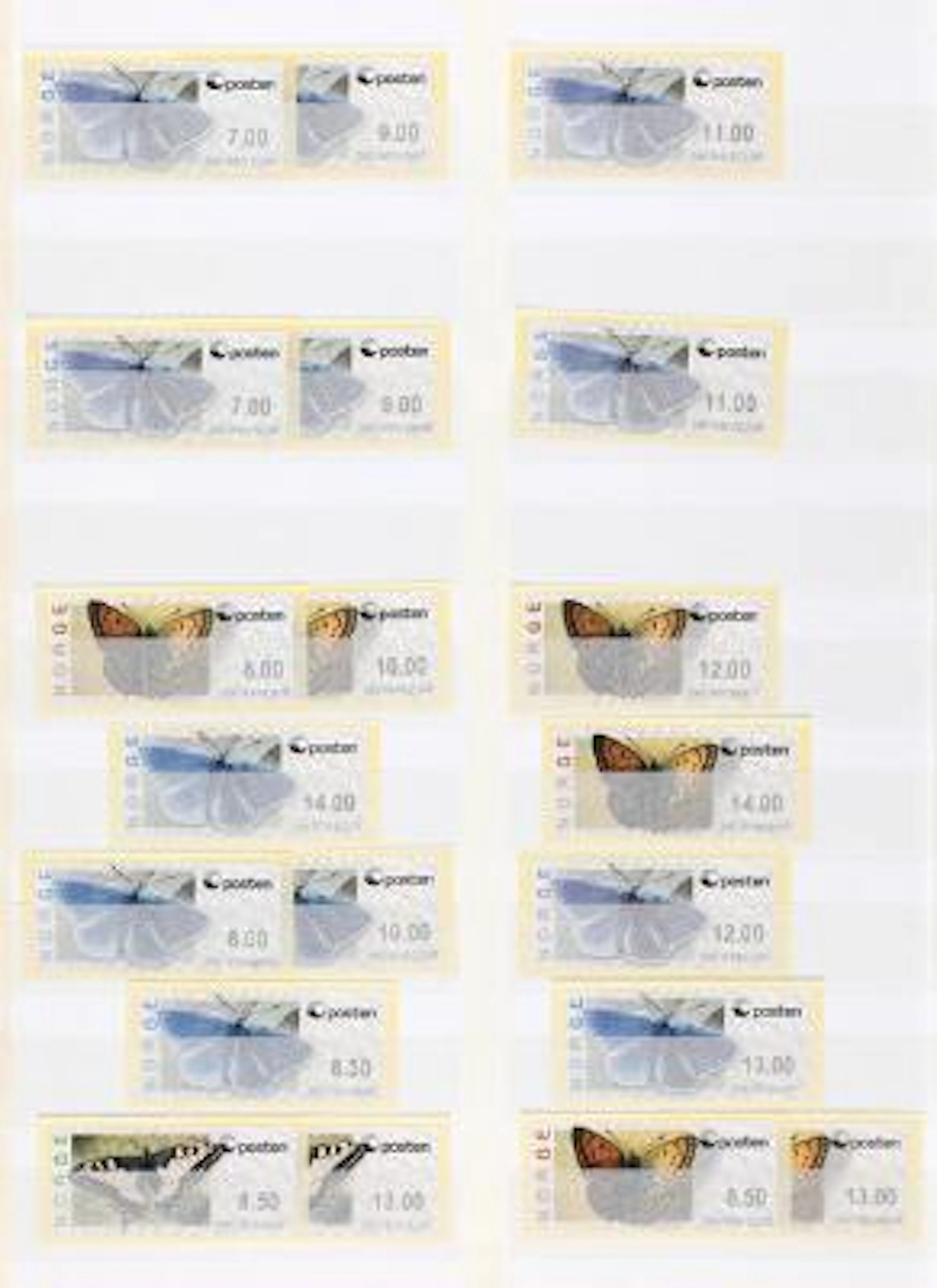 Norway. ATM. Accumulation ATM franking labels, mostly mint on stockpages