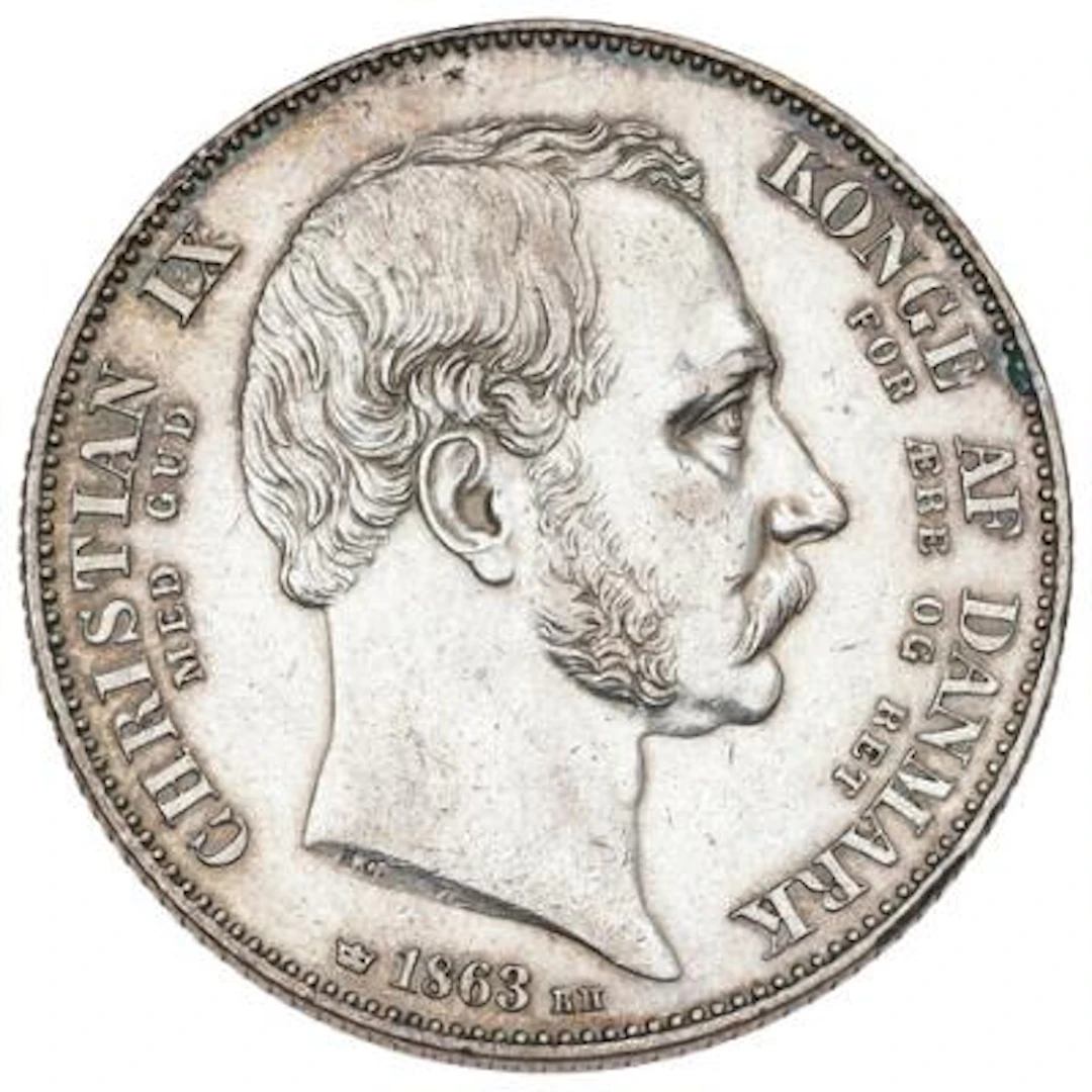 Christian IX, 2 rigsdalers 1863 RH, “Accession”, H 3 – Bruun Rasmussen