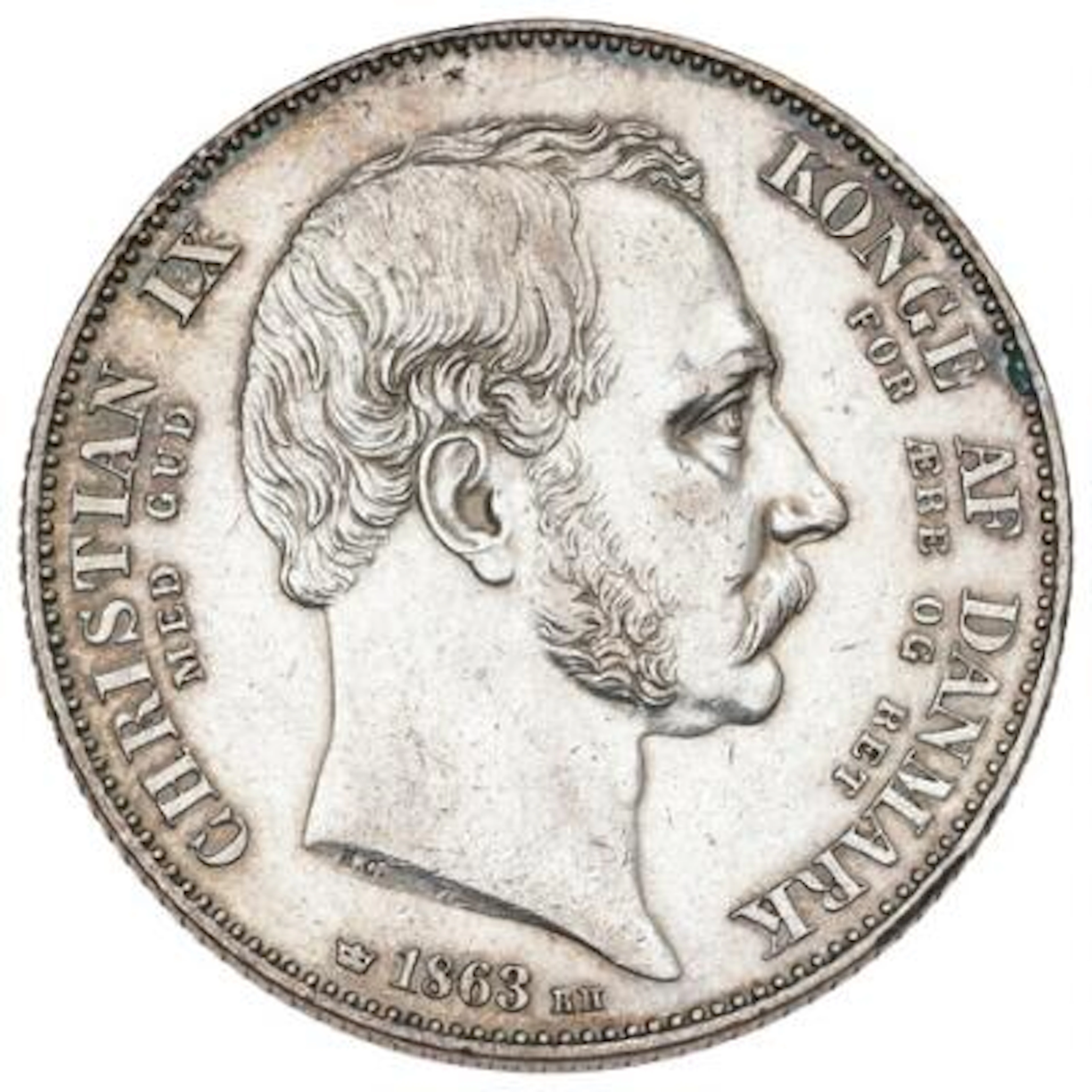 Christian IX, 2 rigsdalers 1863 RH, “Accession”, H 3 – Bruun Rasmussen
