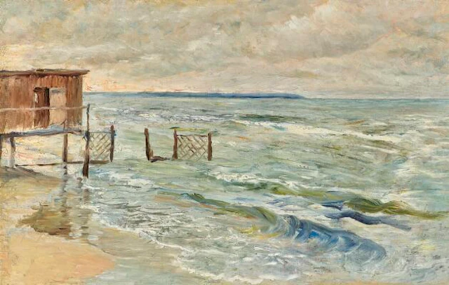 Bertha Wegmann: Costal scene from Hornbæk, North Zealand. C. 1890.