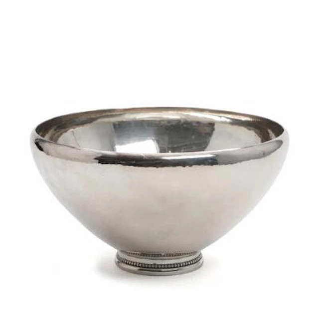 Georg Jensen: A circular hammered sterling silver bowl. Design no.