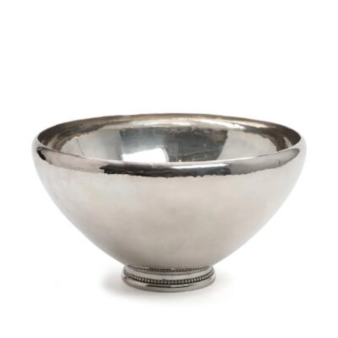 Georg Jensen: A circular hammered sterling silver bowl. Design no.