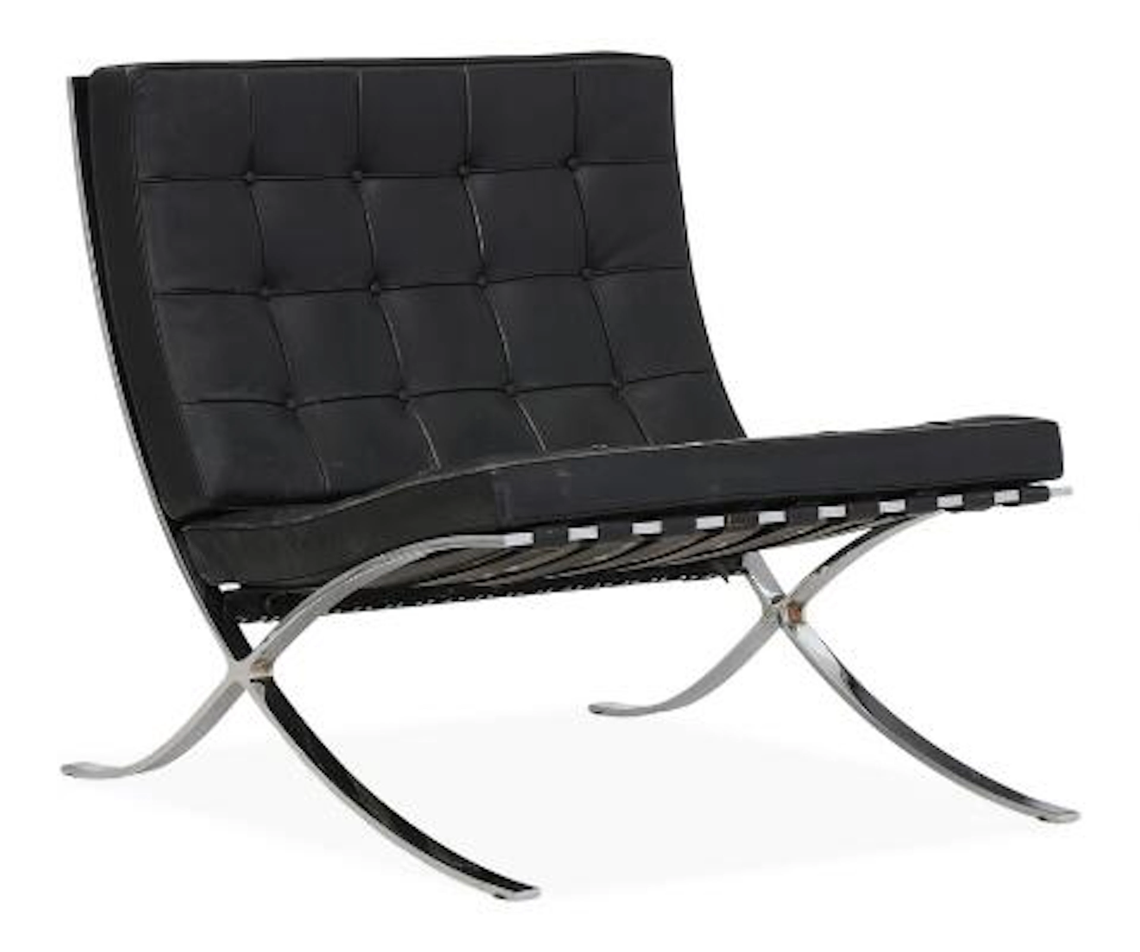 Ludwig Mies van der Rohe: "Barcelona Chair". Chromed steel lounge