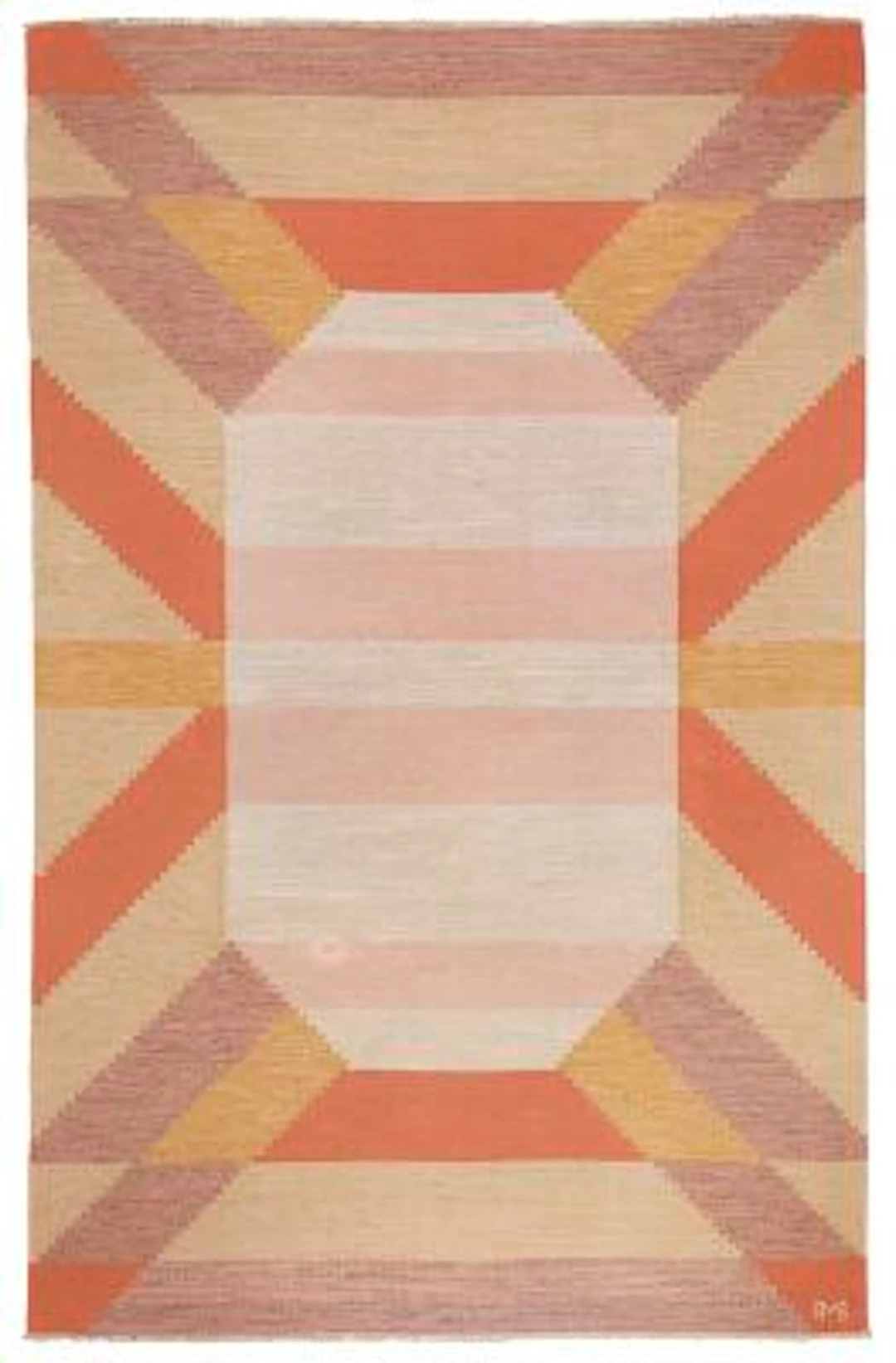 Anne-Marie Boberg: Handwoven wool carpet in "rölakan" flatweave technique.