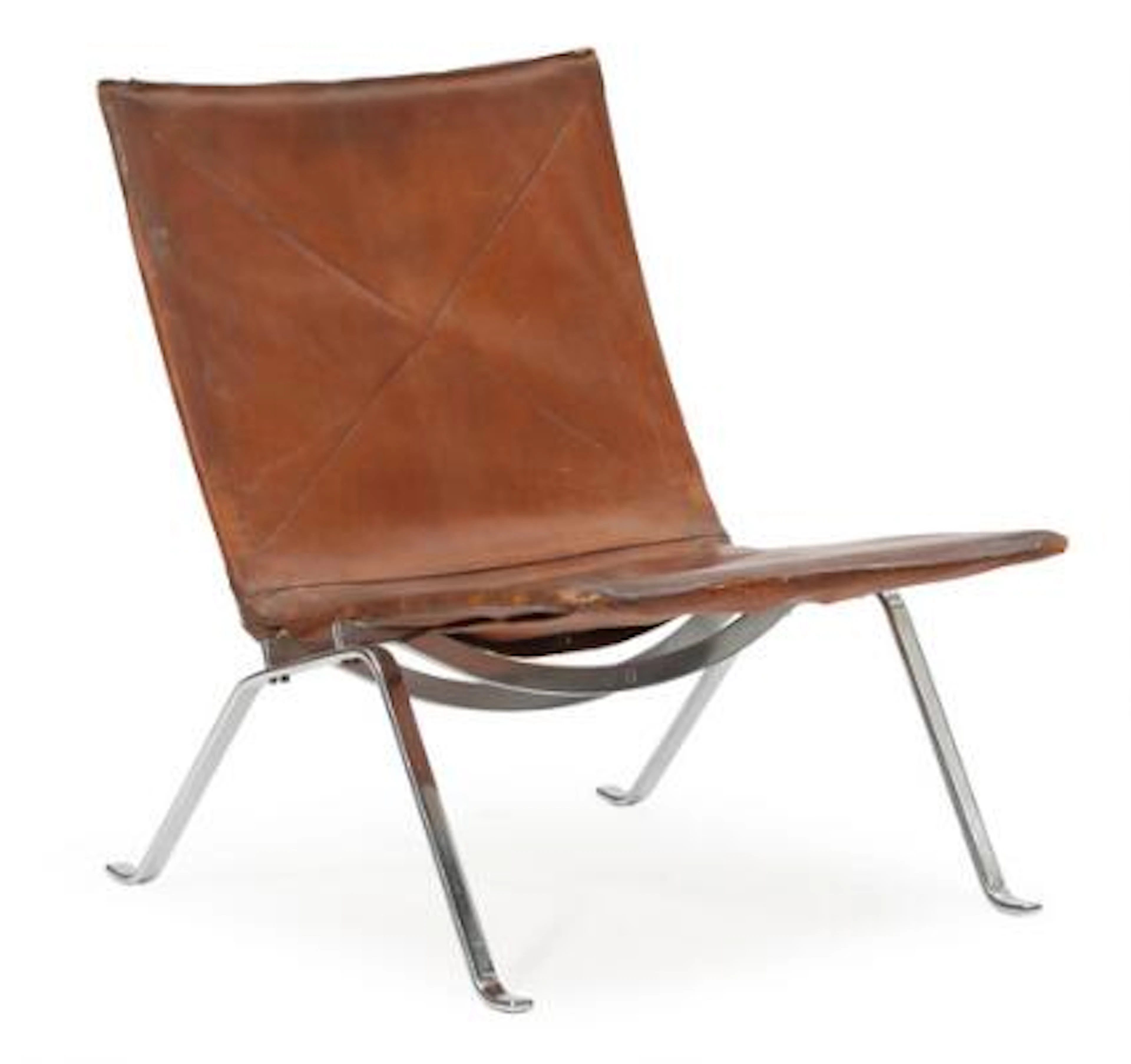 Poul Kjærholm: “PK 22”. Easy chair with steel frame. Seat and back