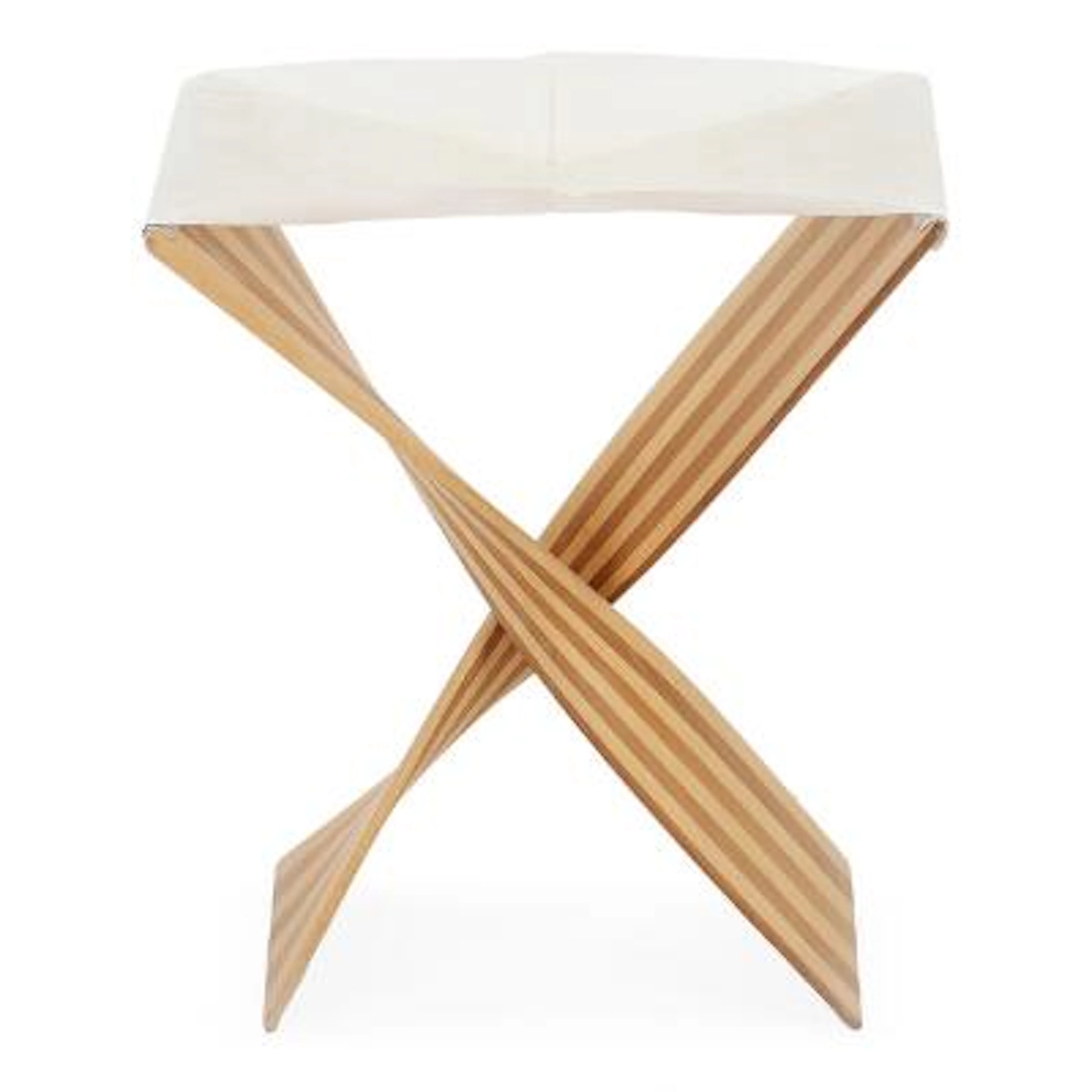 Jørgen Gammelgaard: Sculptural folding stool of walnut and maple.