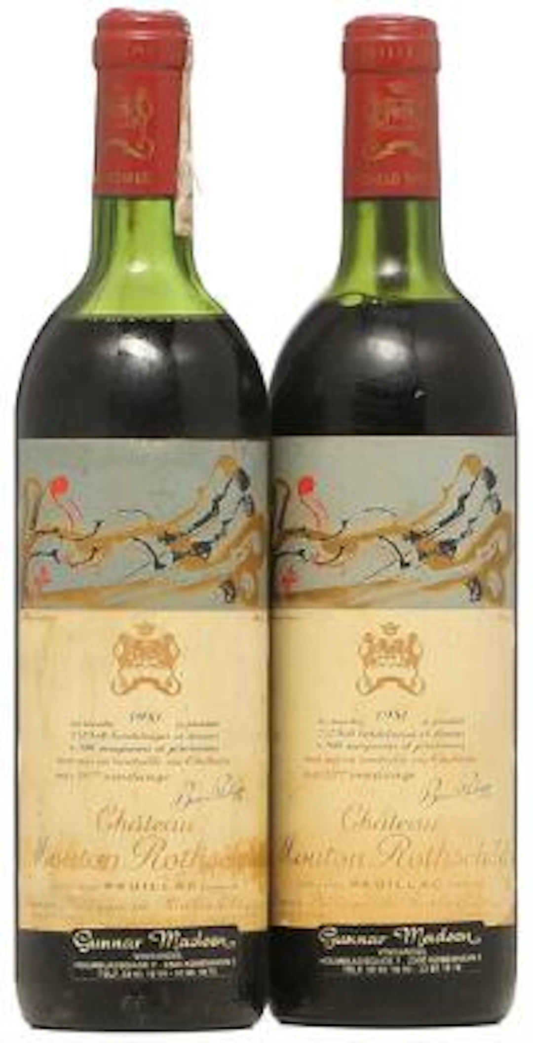 2 bts. Château Mouton Rothschild, Pauillac. 1. Cru Classé 1981 – Bruun