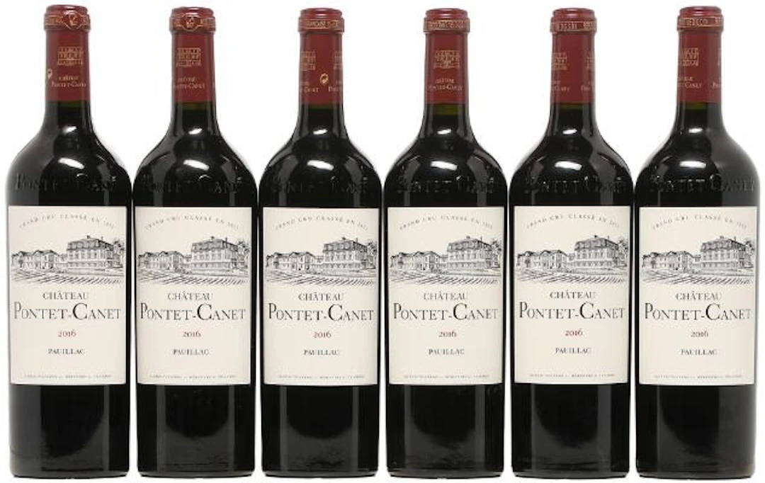 6 bts. Château Pontet Canet, Pauillac. 5. Cru Classé 2016 A (hf/in).