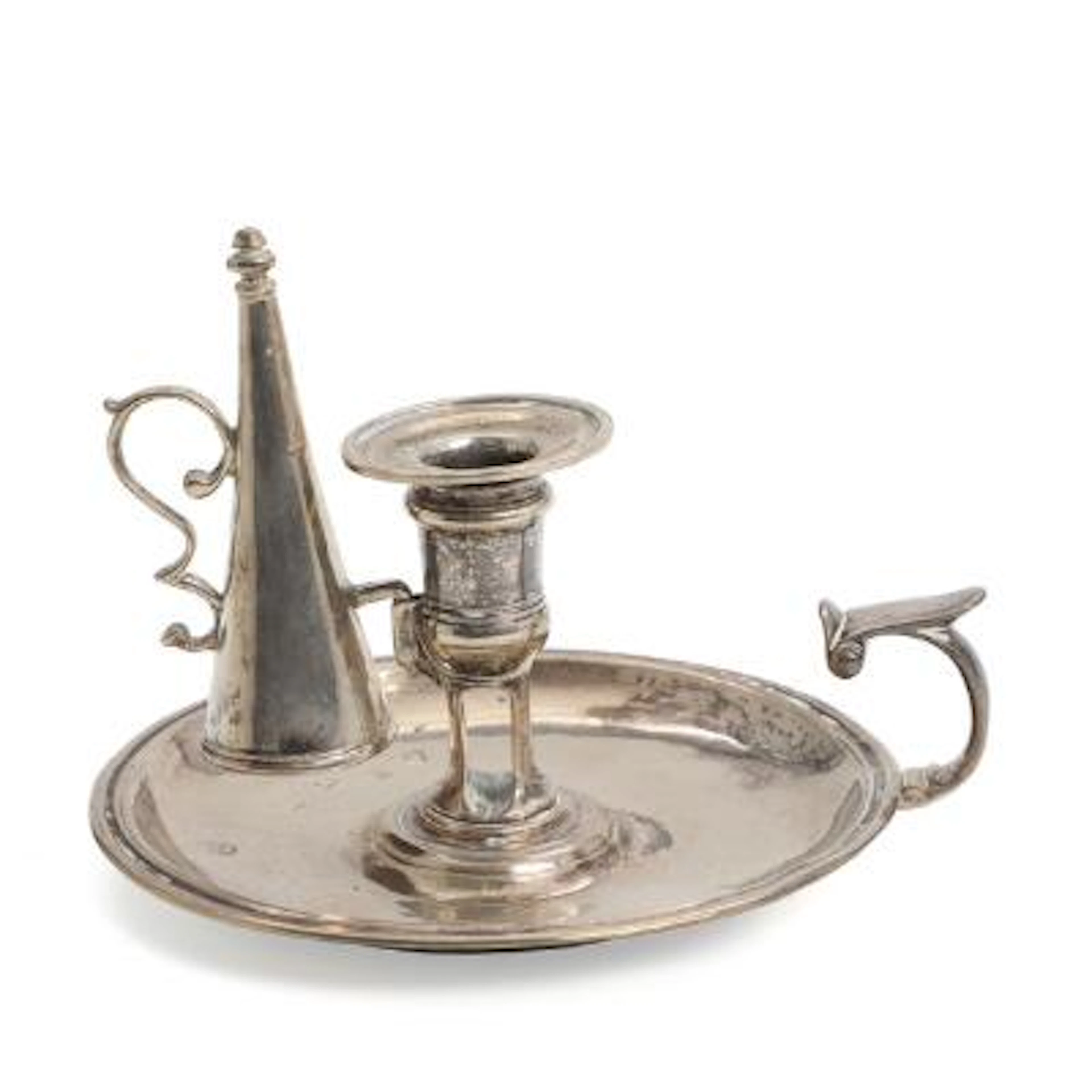 English chamber candlestick in sterling silver. 19th century. H. 12.5