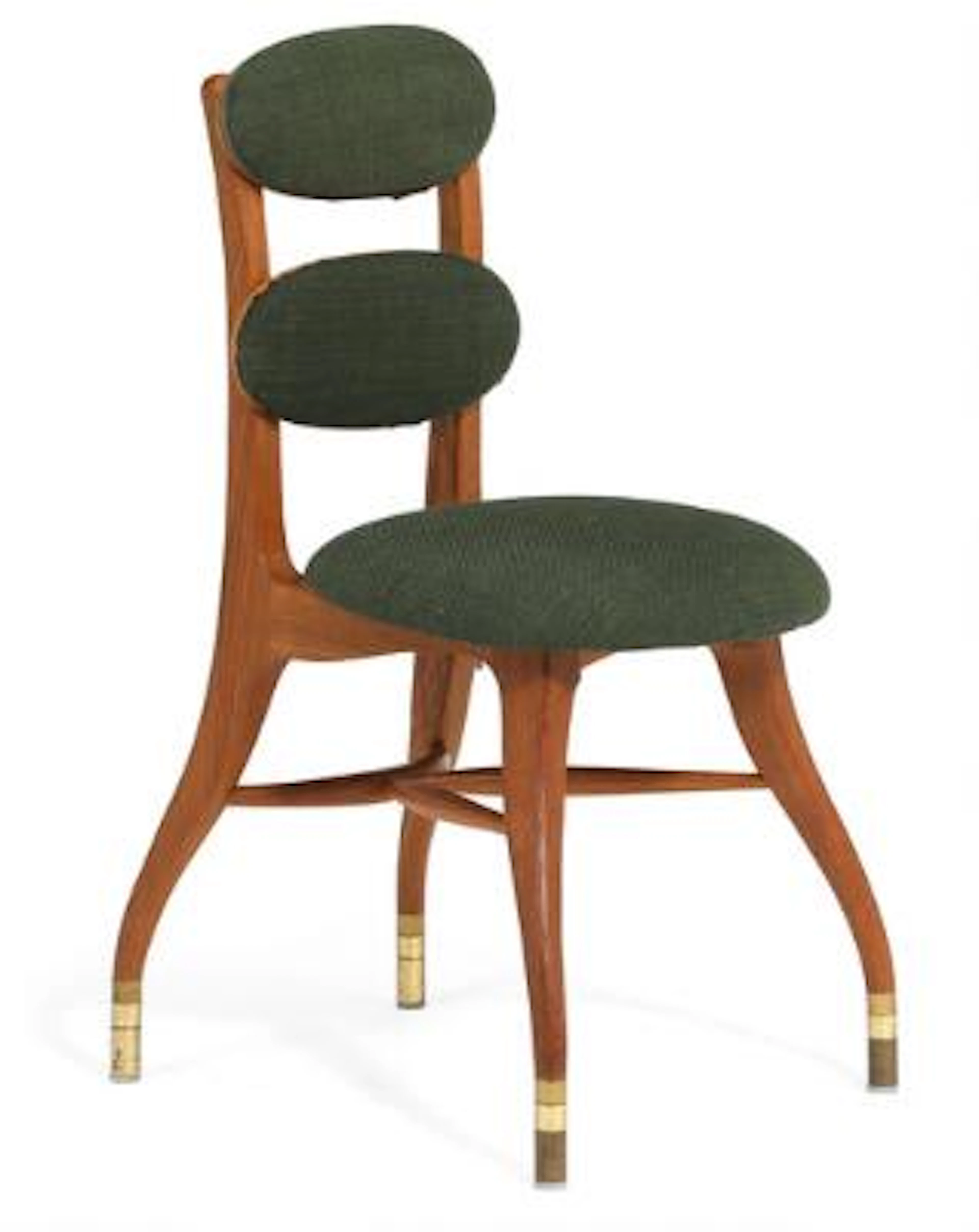 Vilhelm Lauritzen: A patinated oak musician chair, curved legs with