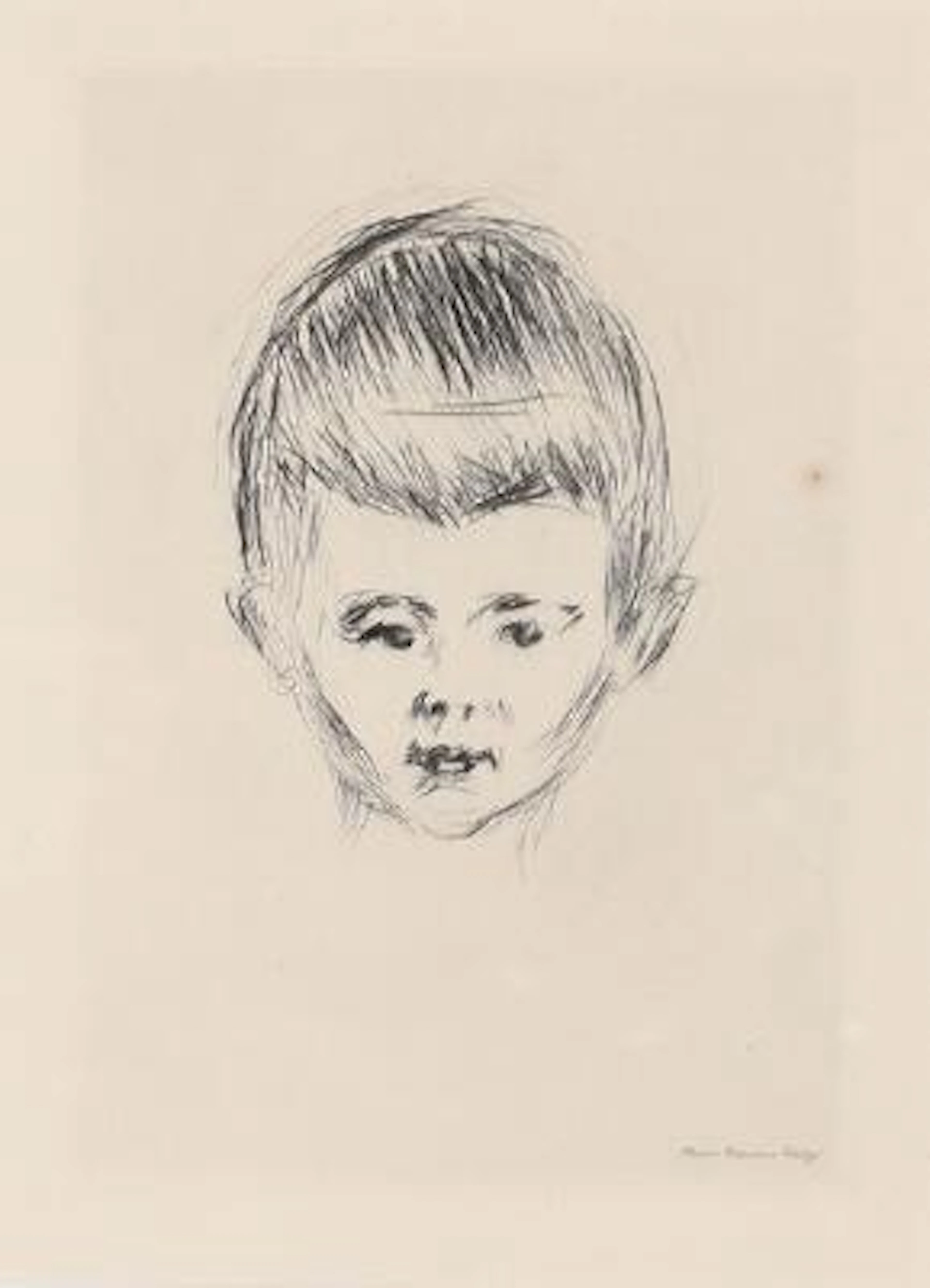 Edvard Munch: "Andreas Schwarz", 1906. Unsigned. Bruno Cassirer's
