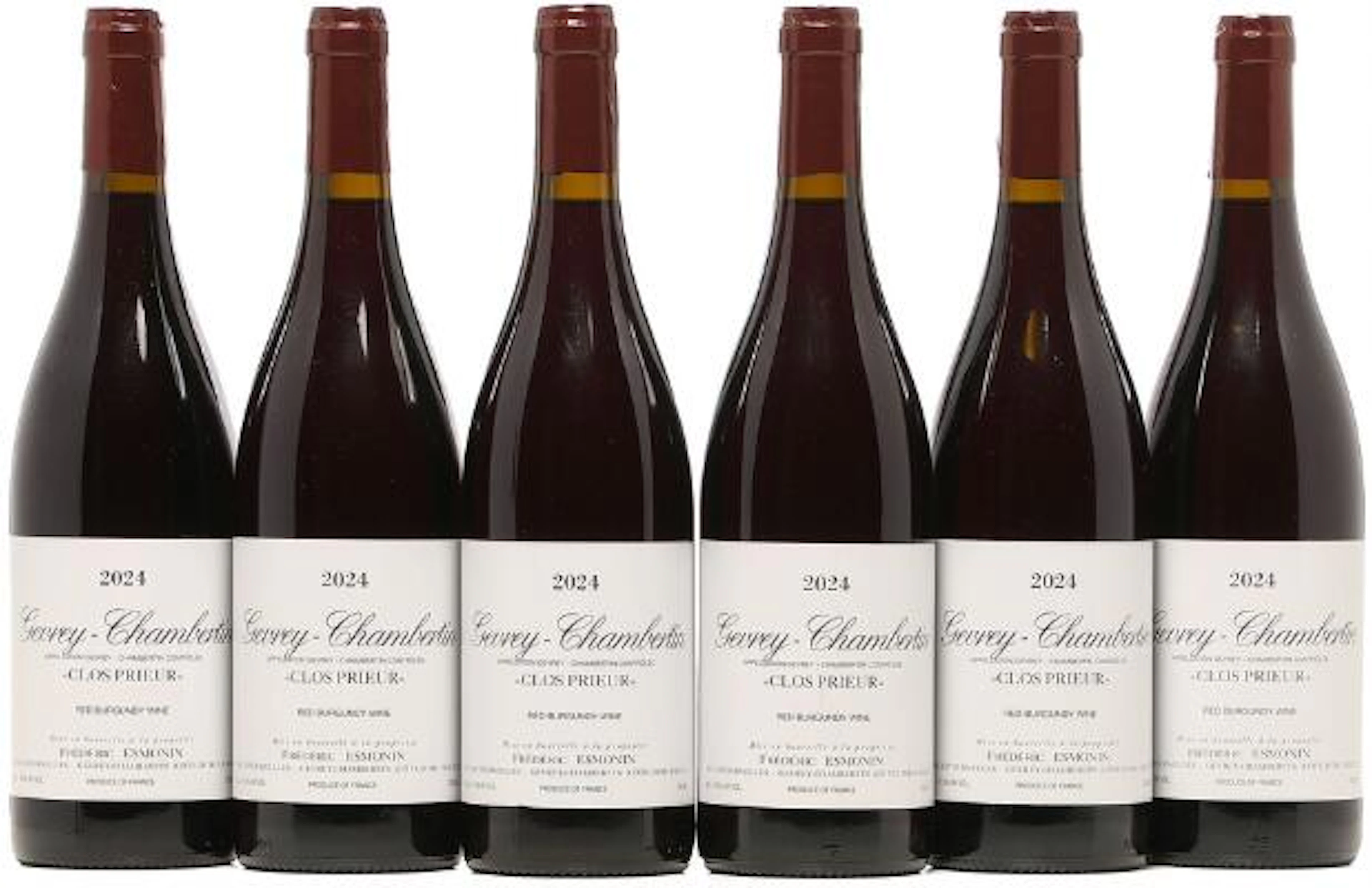 6 bts. Gevrey Chambertin "Clos Prieur", Frédéric Esmonin 2024 A (hf/in).