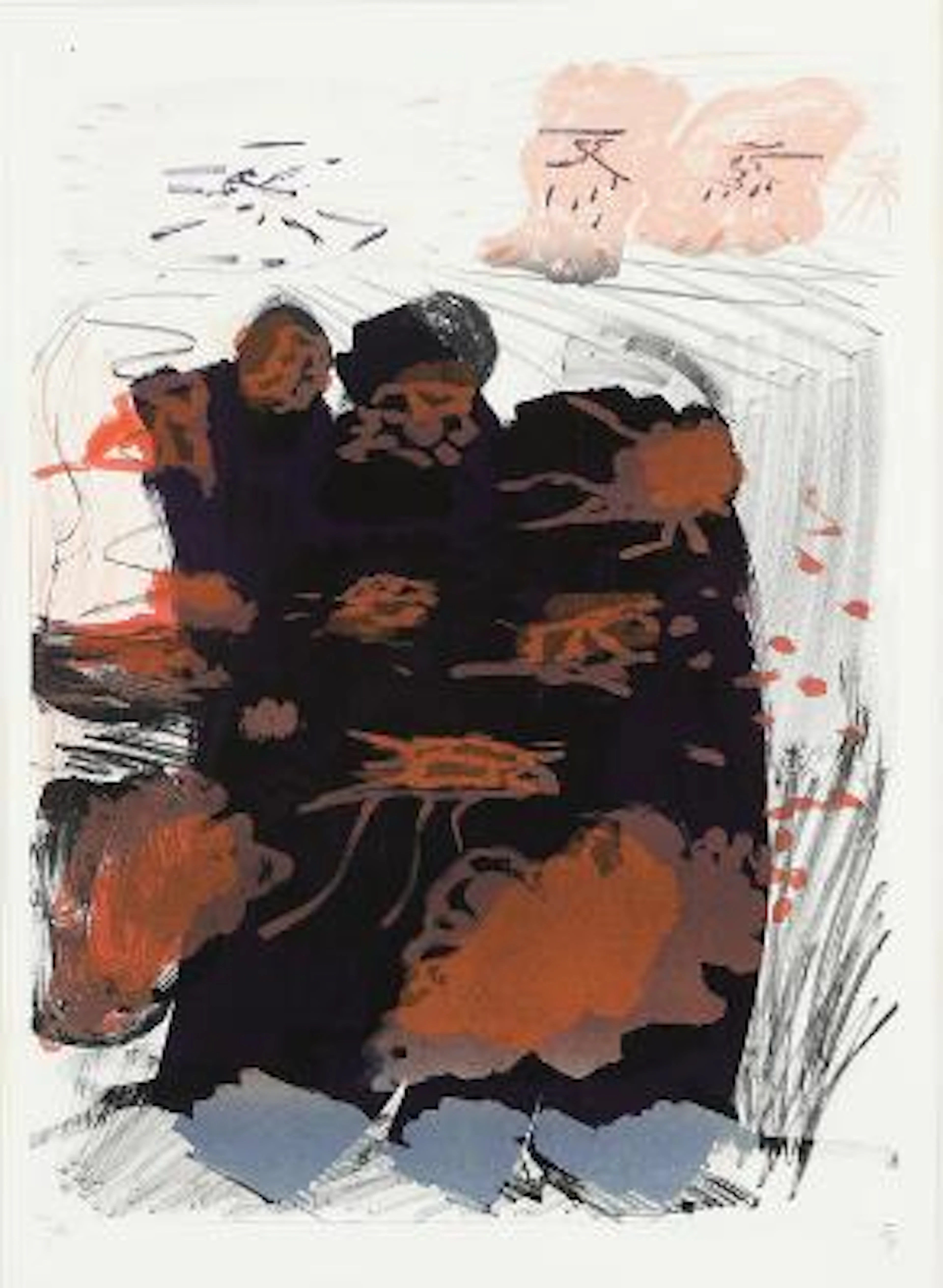 Per Kirkeby: Untitled, 1991. Signed PK 91, 33/60. Lithograph in colours.