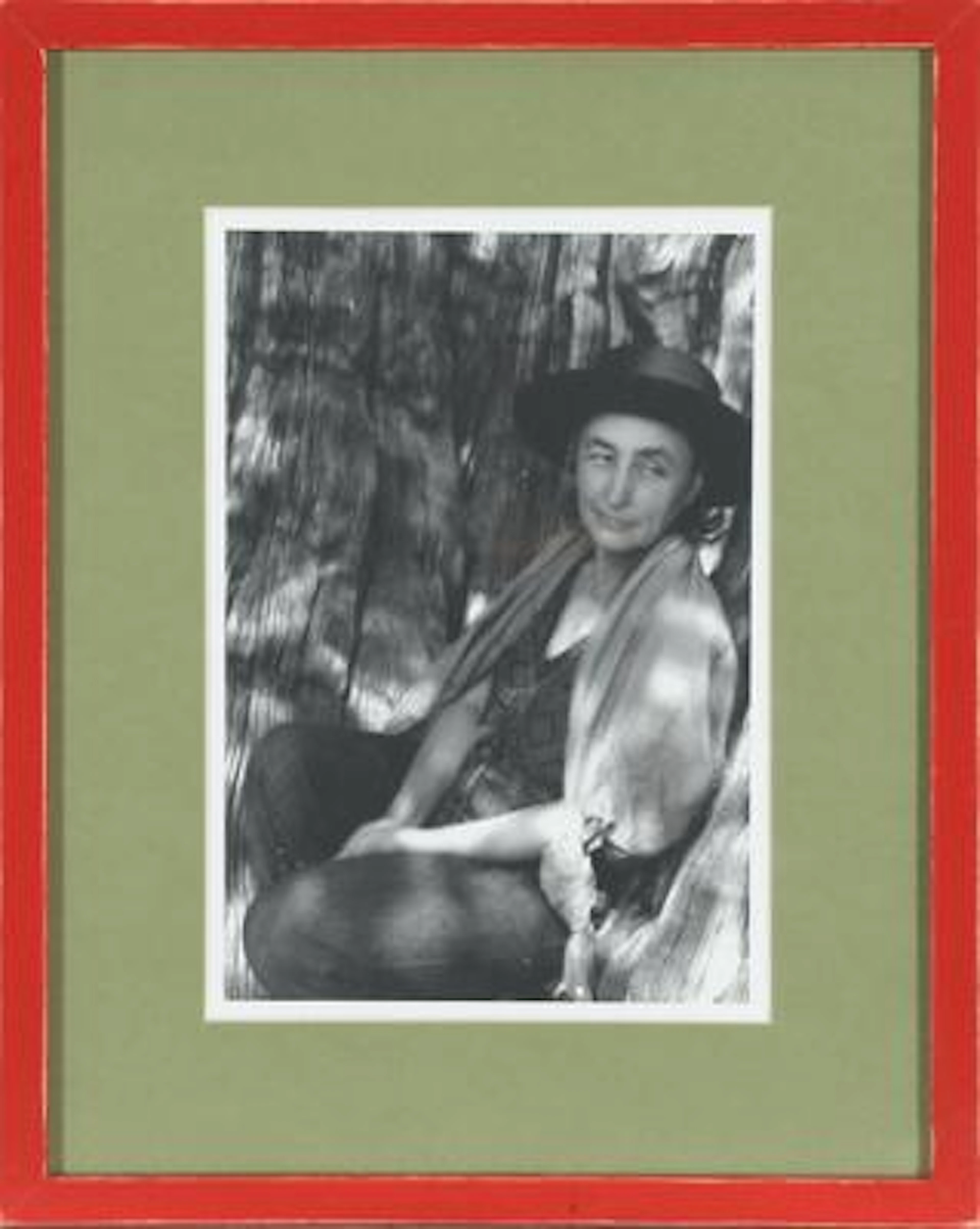 Black-and-white portrait photograph of American artist Georgia O'Keeffe