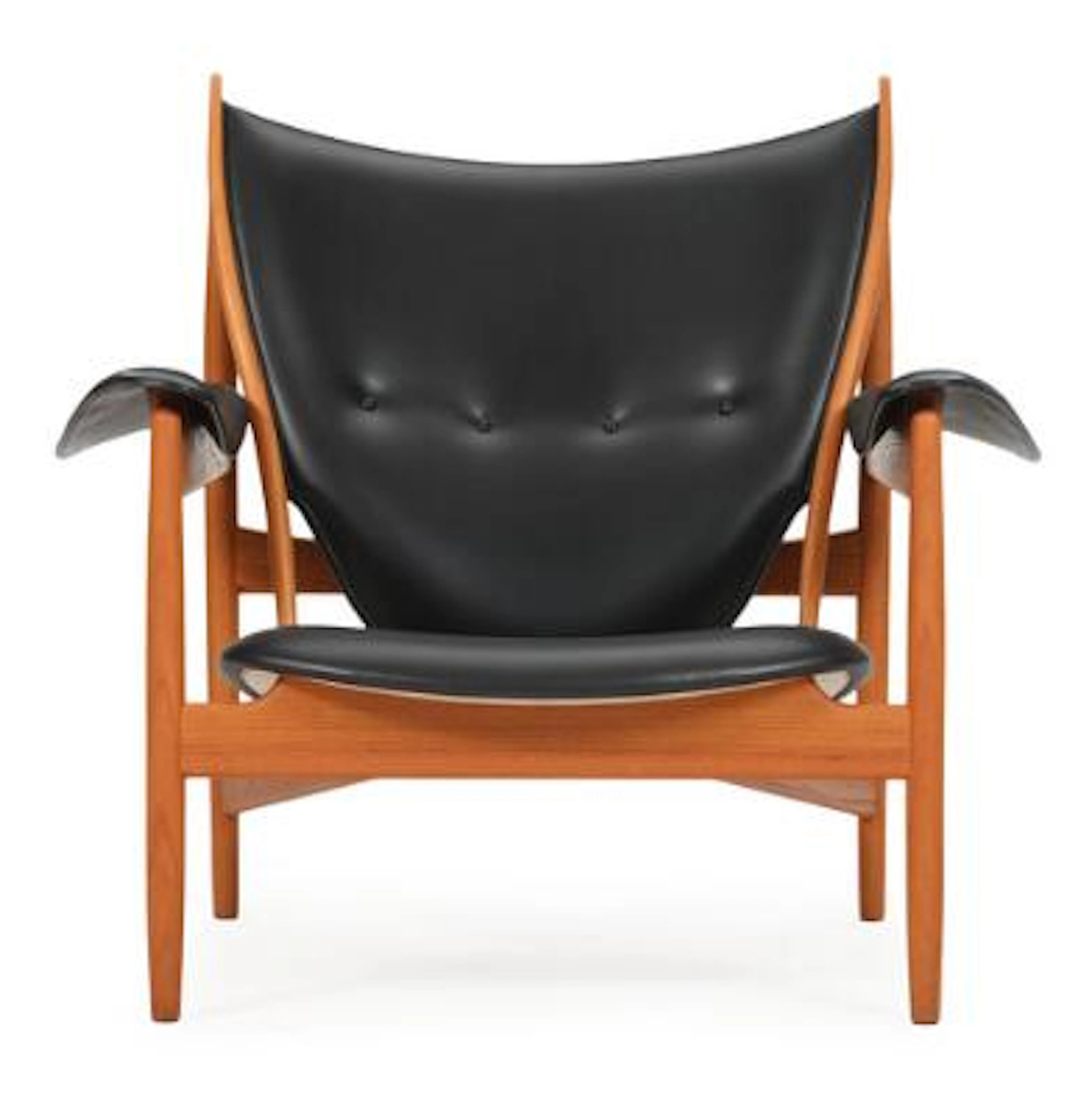 Finn Juhl: "The Chieftain chair". A teak easy chair, upholstered with