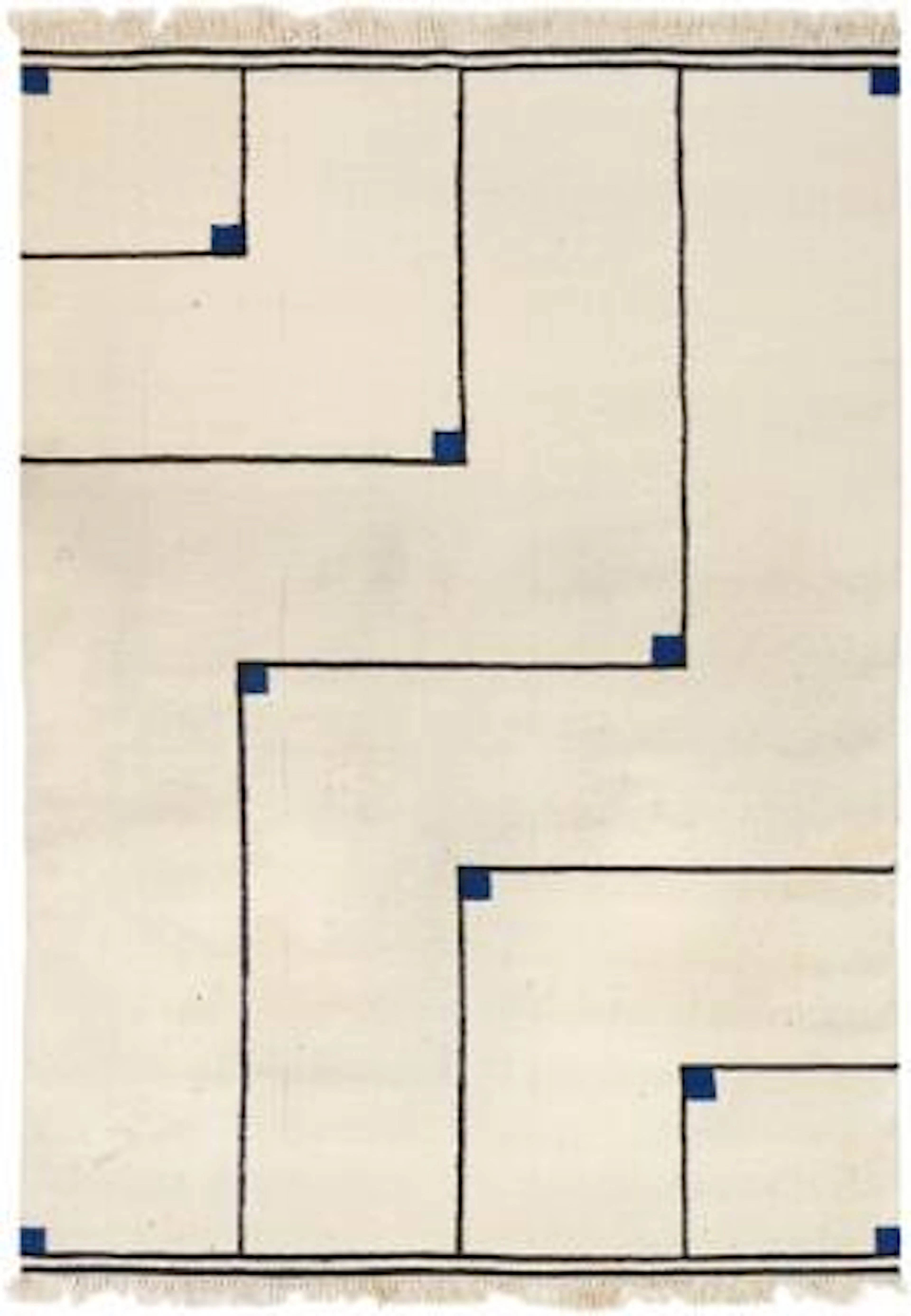 Vibeke Klint: "Vertigo". Handwoven wool carpet in "rölakan" flatweave