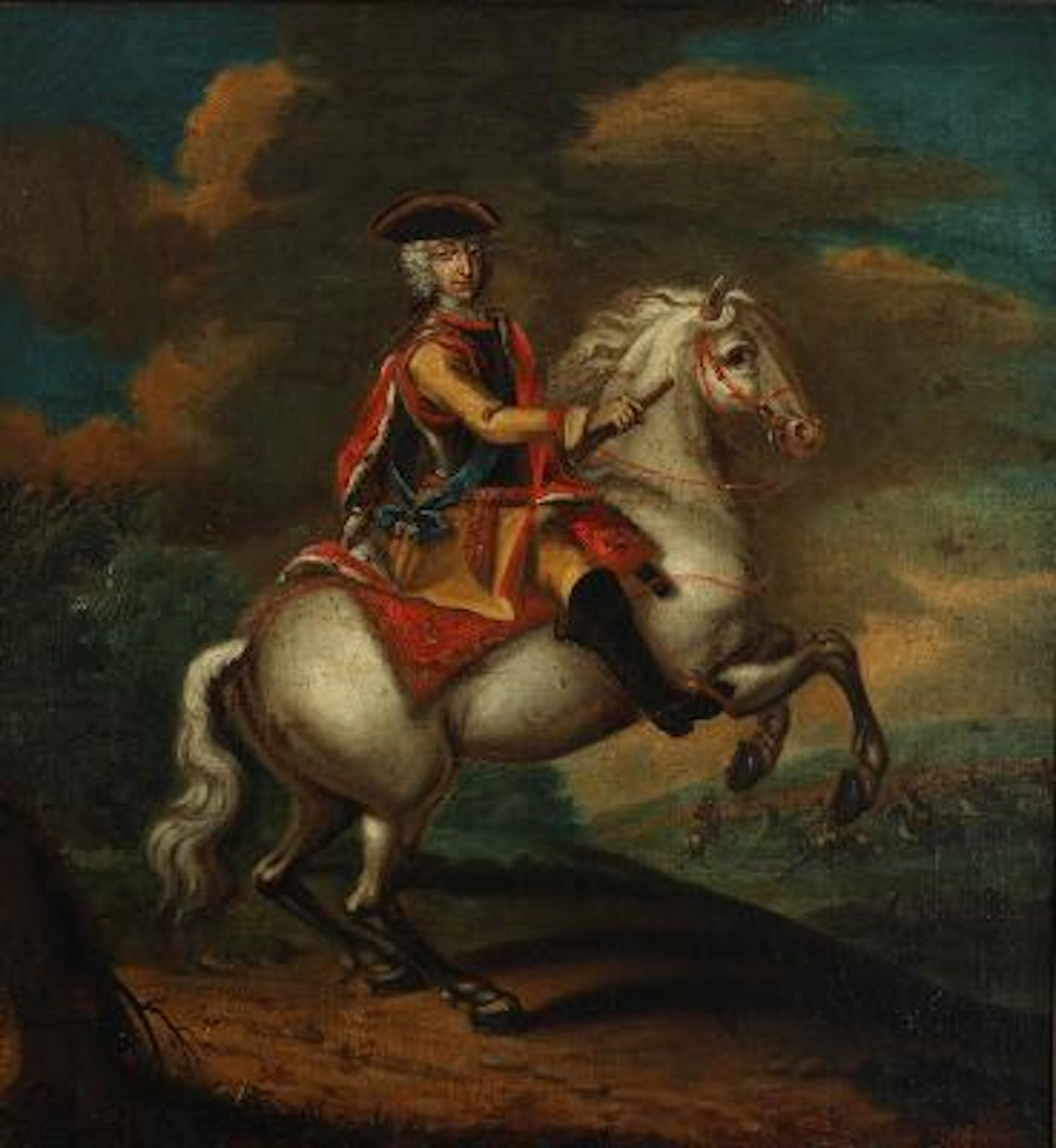 Georg Christoph Grooth, after, 18th century: Equestrian portrait of