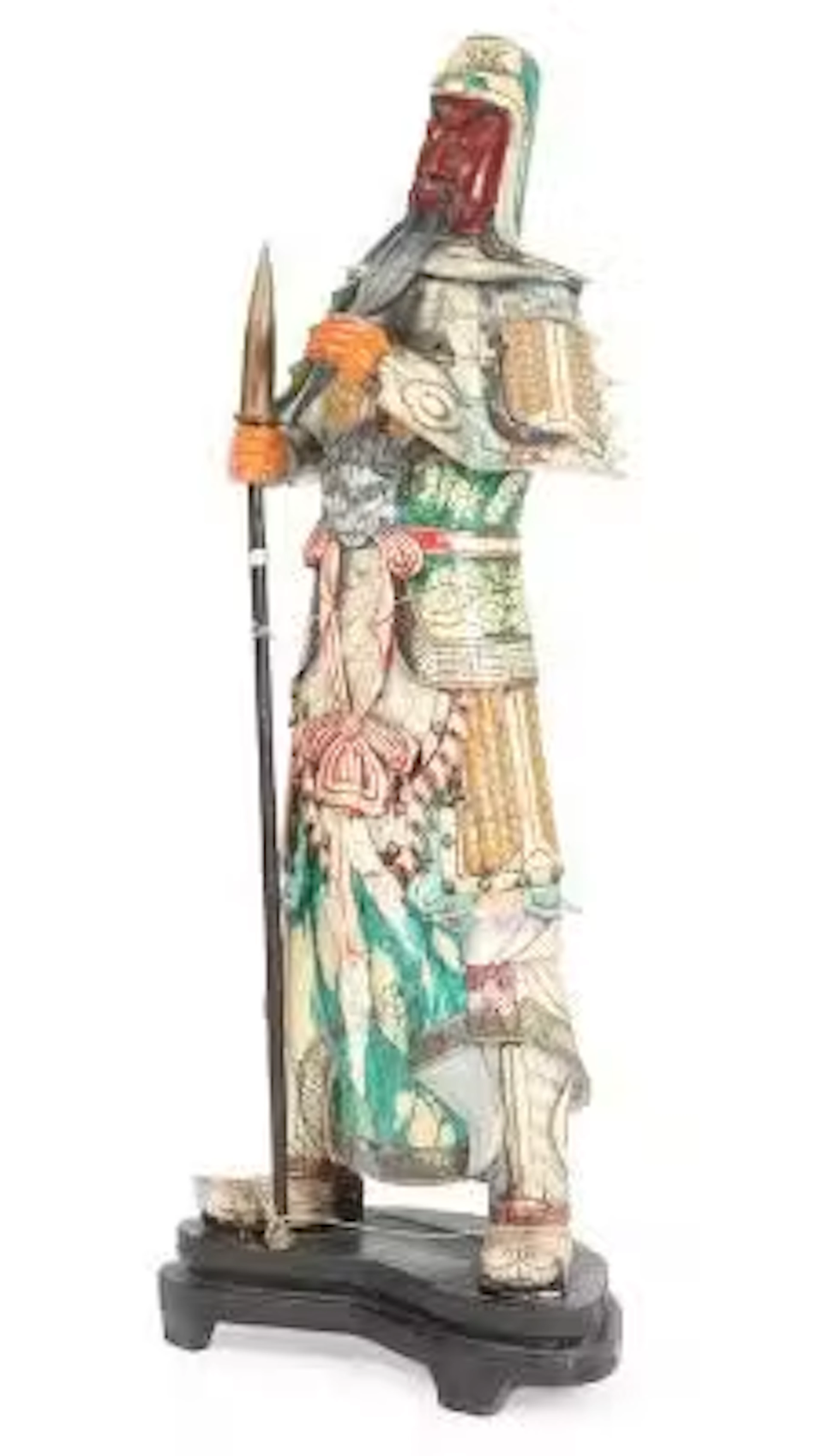 Chinese figure of carved wood and bone in the form of General Guan