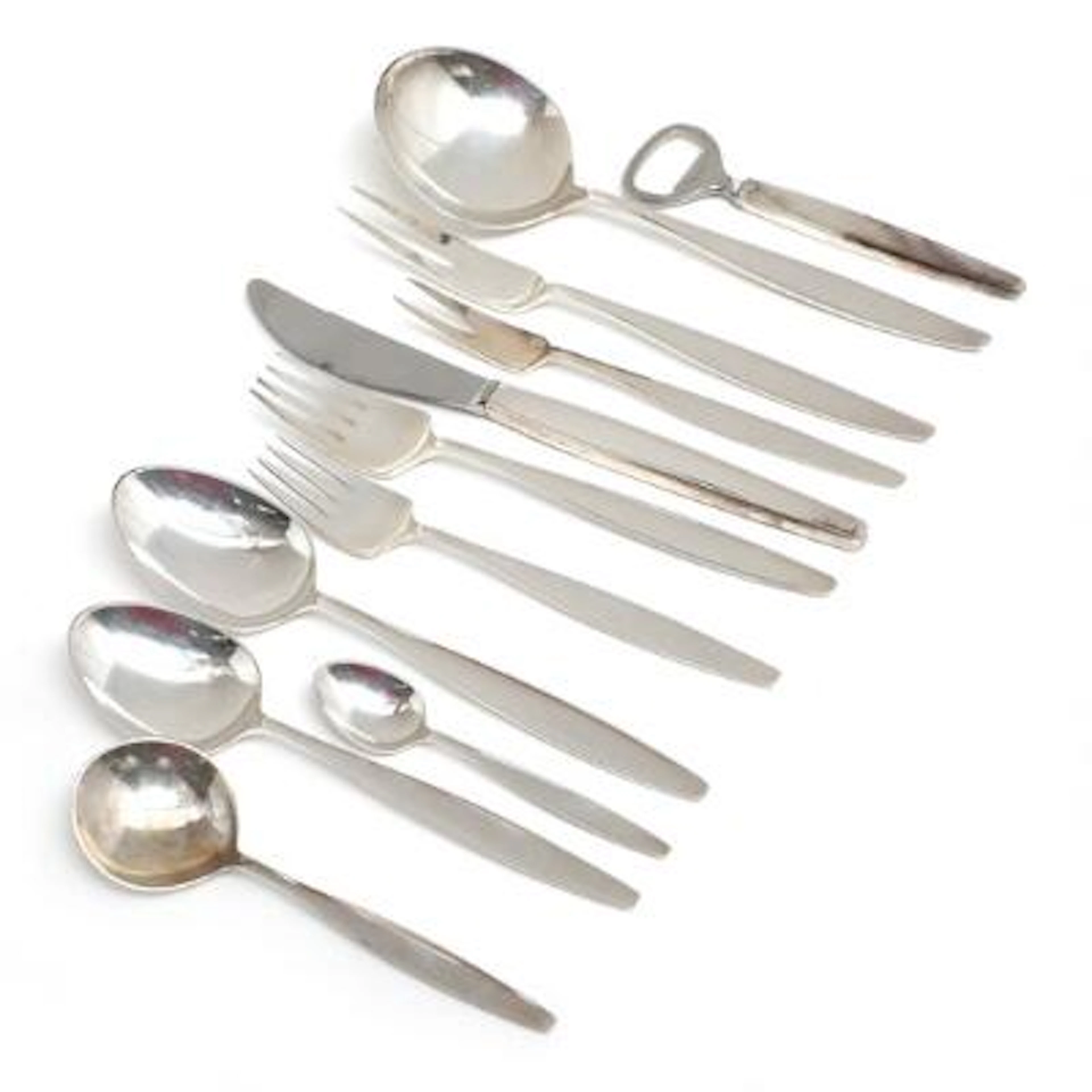 Tias Eckhoff: "Cypress". Sterling silver cutlery. Georg Jensen after