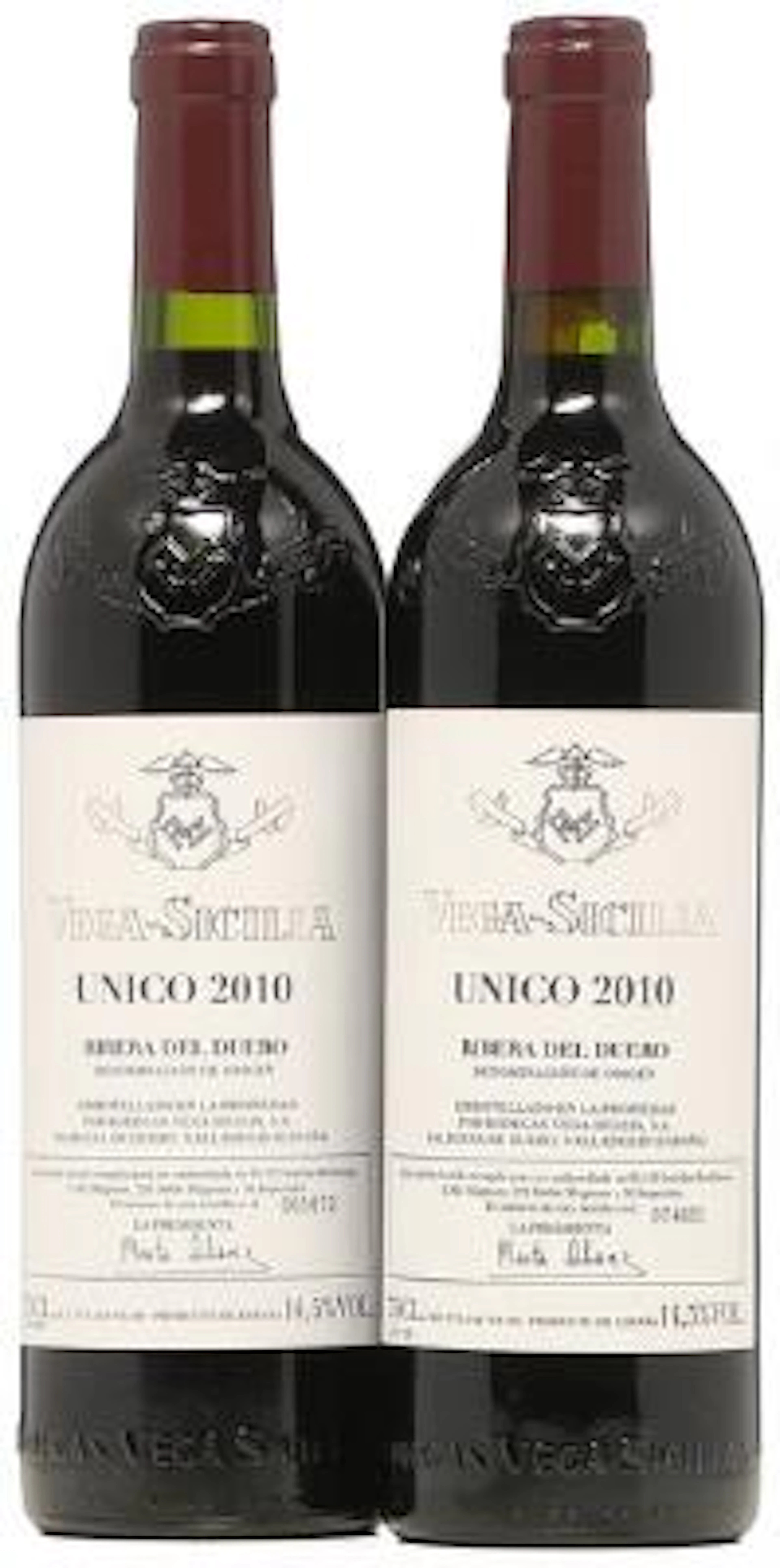 2 bts. Vega Sicilia Unico, Ribera del Duero 2010 A (hf/in). – Bruun
