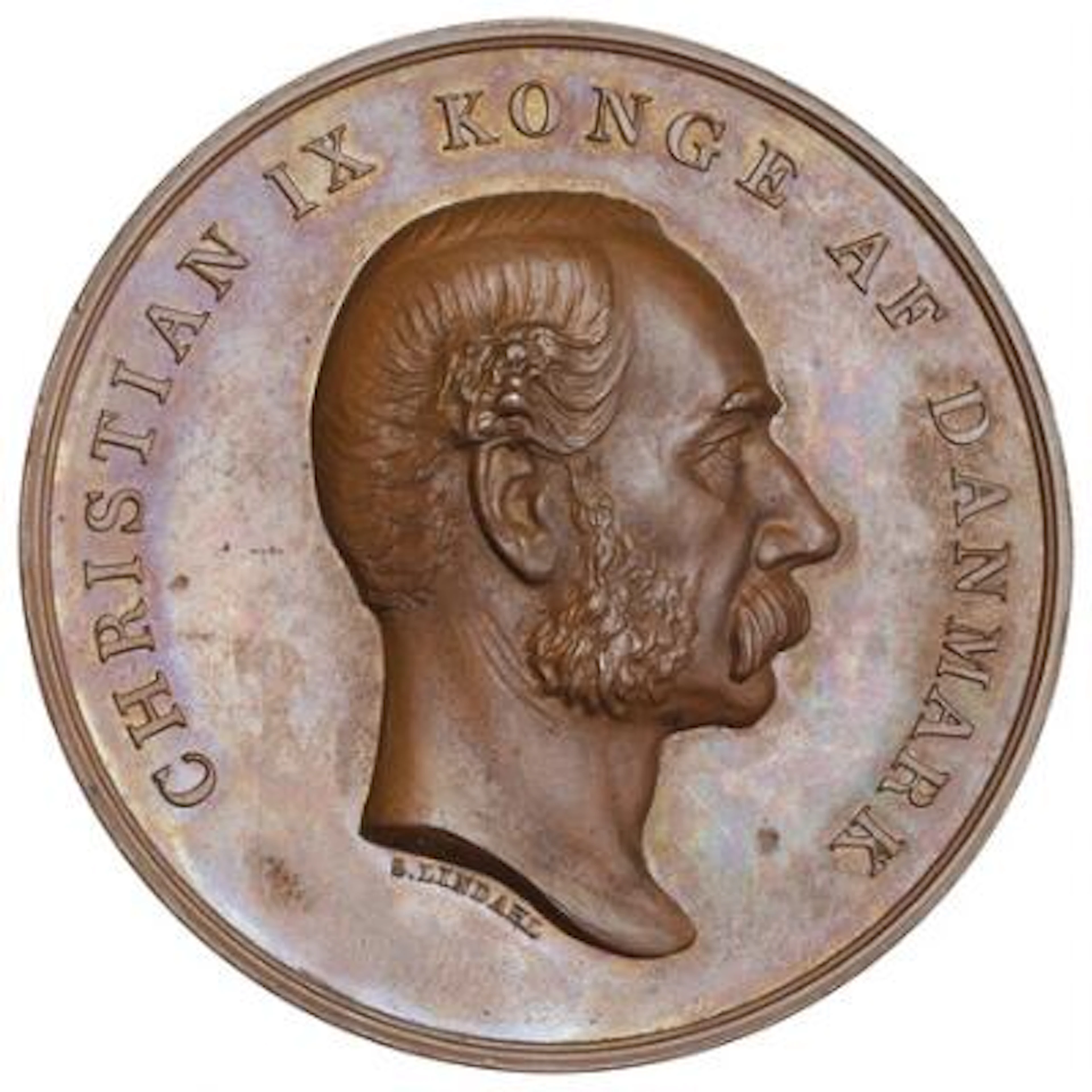 Christian IX, The Voluntary Self-taxation 1891, Lindahl, bronze, 52