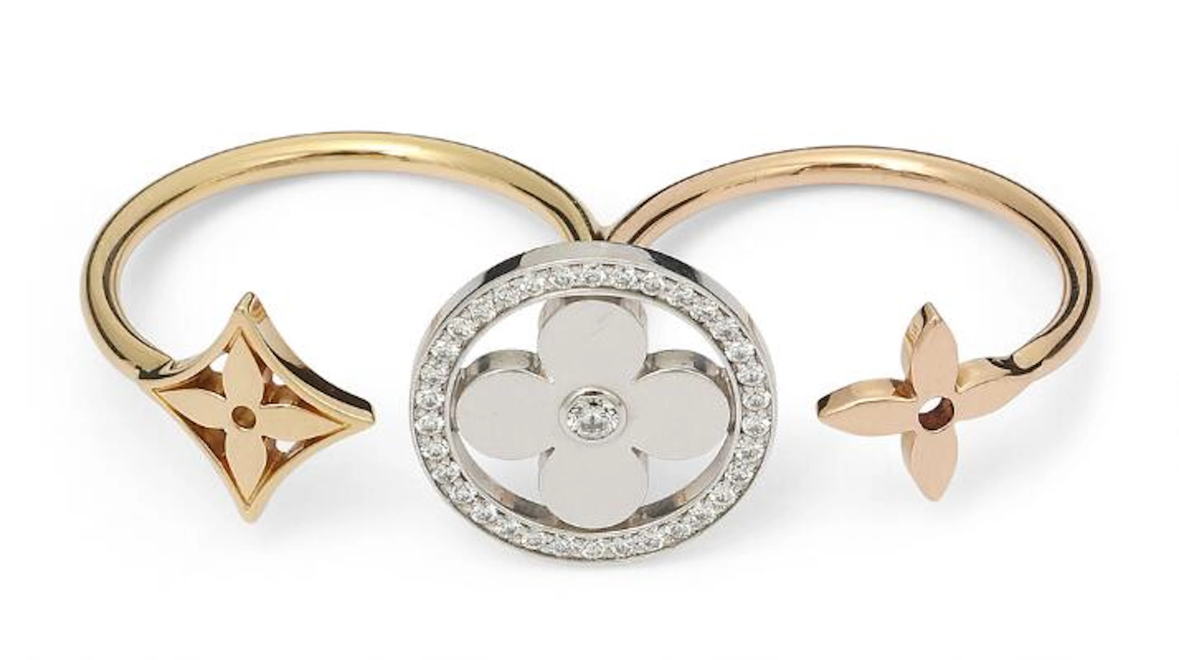 Louis Vuitton: An "Idylle Blossom XL" double ring set with diamonds