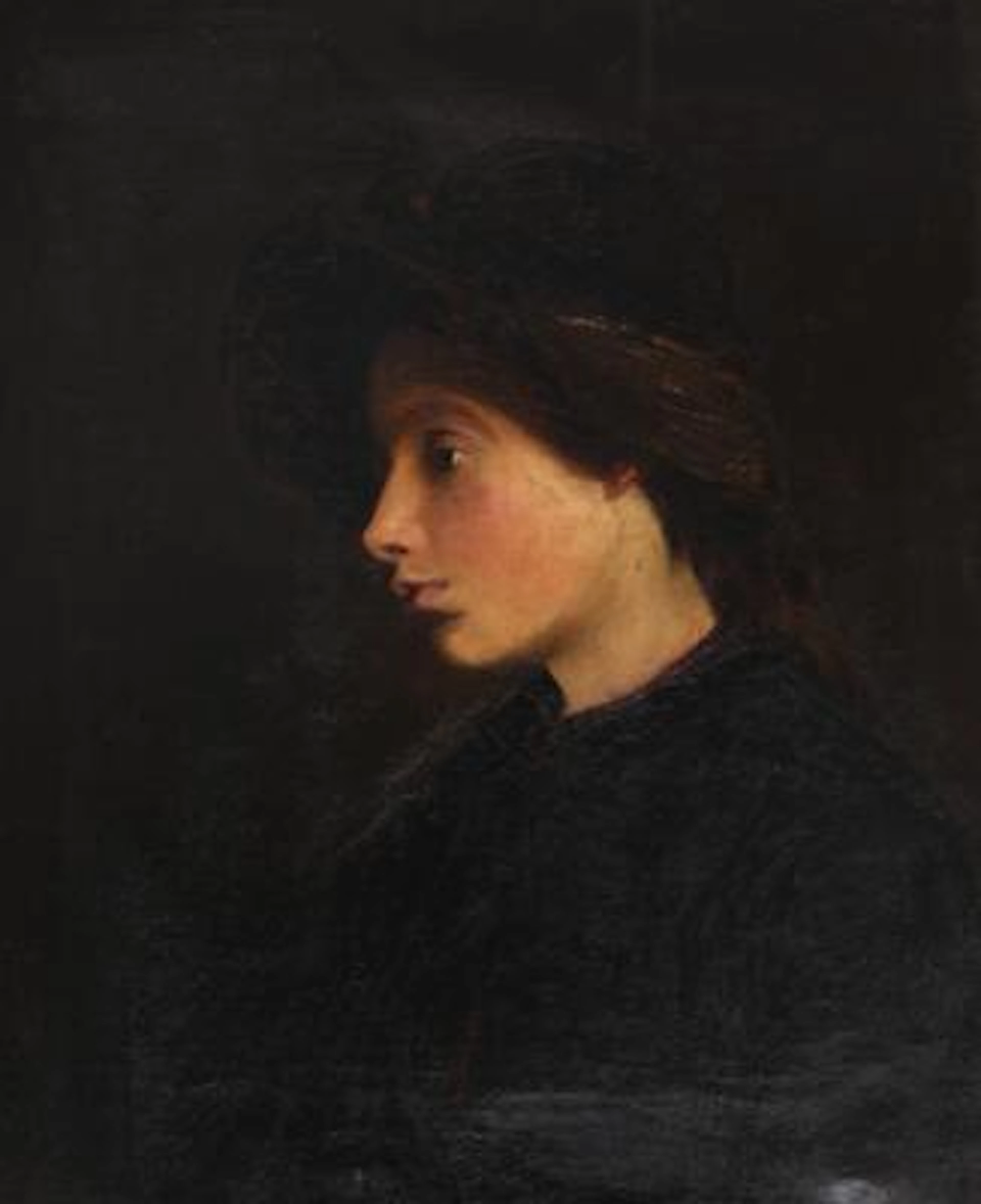 Hermann Carl Siegumfeldt: A poor girl. Unsigned. Oil on canvas. 58