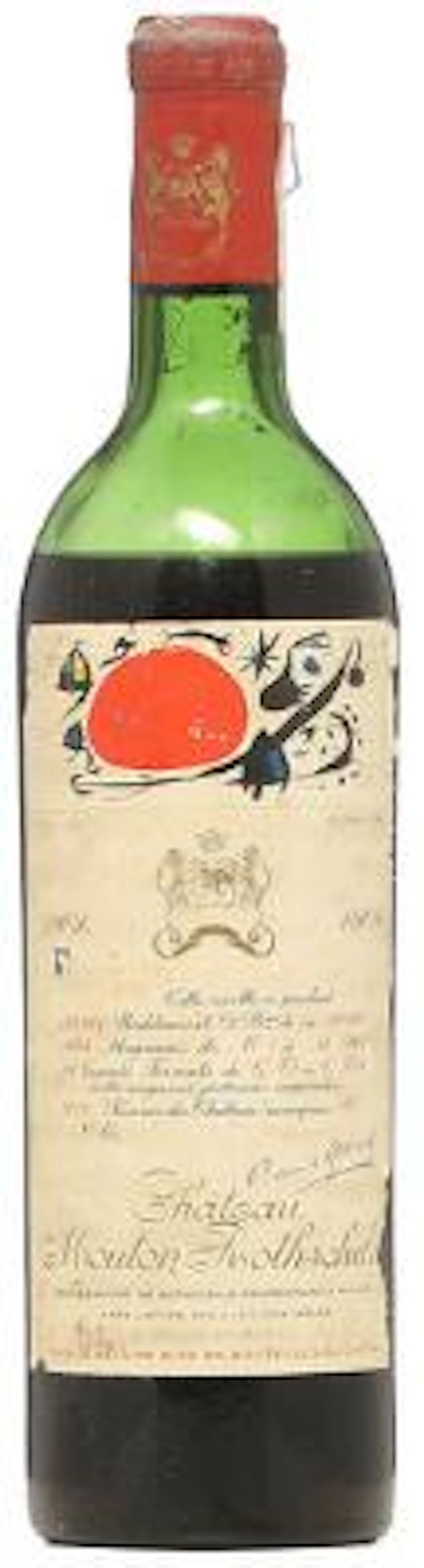1 bt. Château Mouton Rothschild, Pauillac. 1. Cru Classé 1969 D (mls).