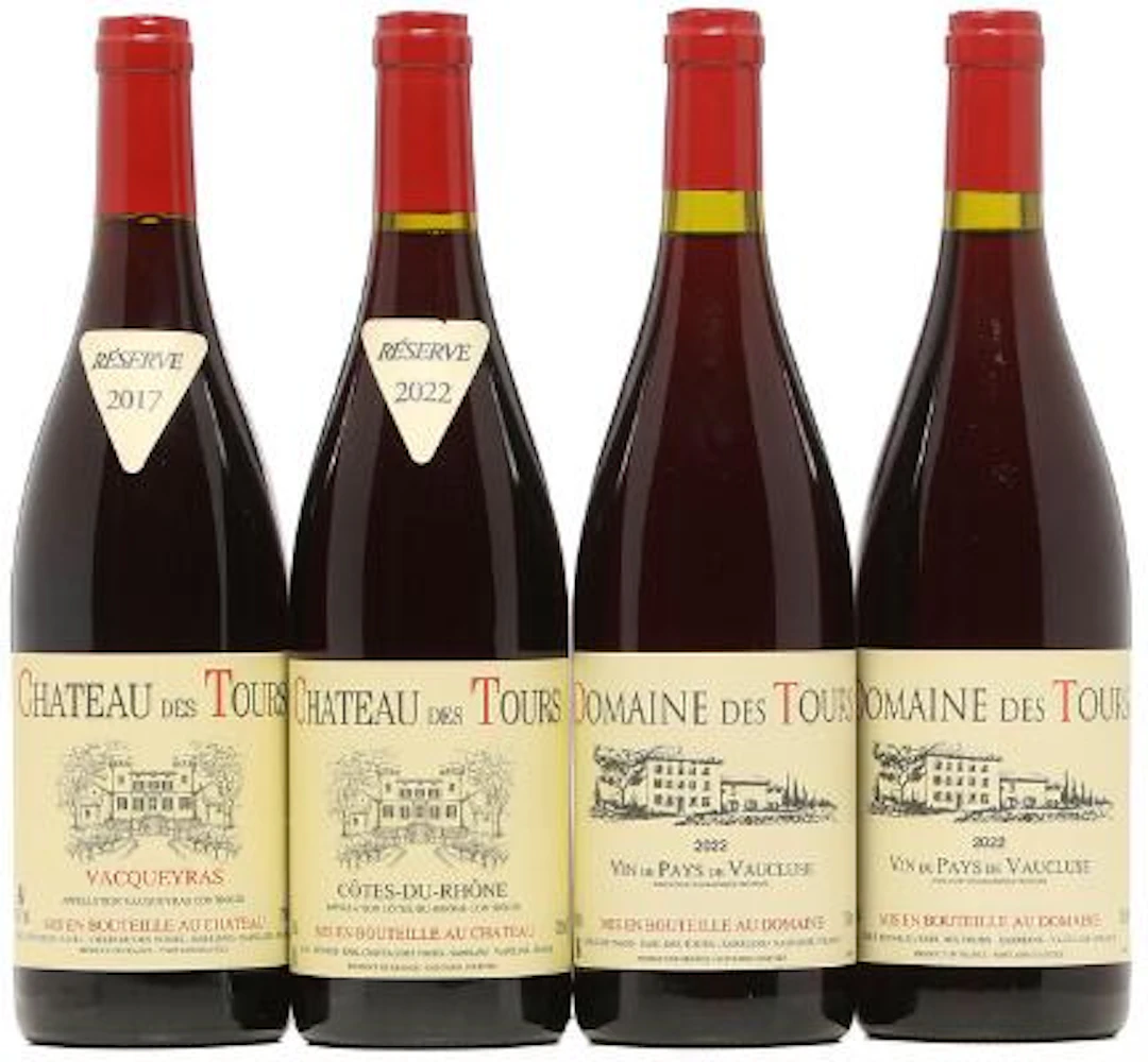 1 bt. Vacqueyras "Reserve", Chateau des Tours 2017 A (hf/in). etc.