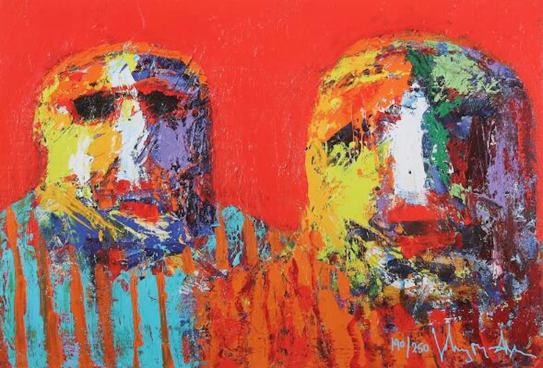 Johnny Madsen: Faces, 2011. Signed Johnny Madsen, 190/250. Offset.
