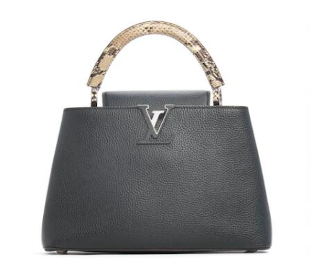 Louis Vuitton: A "Capucines MM" bag of black Taurillon leather with