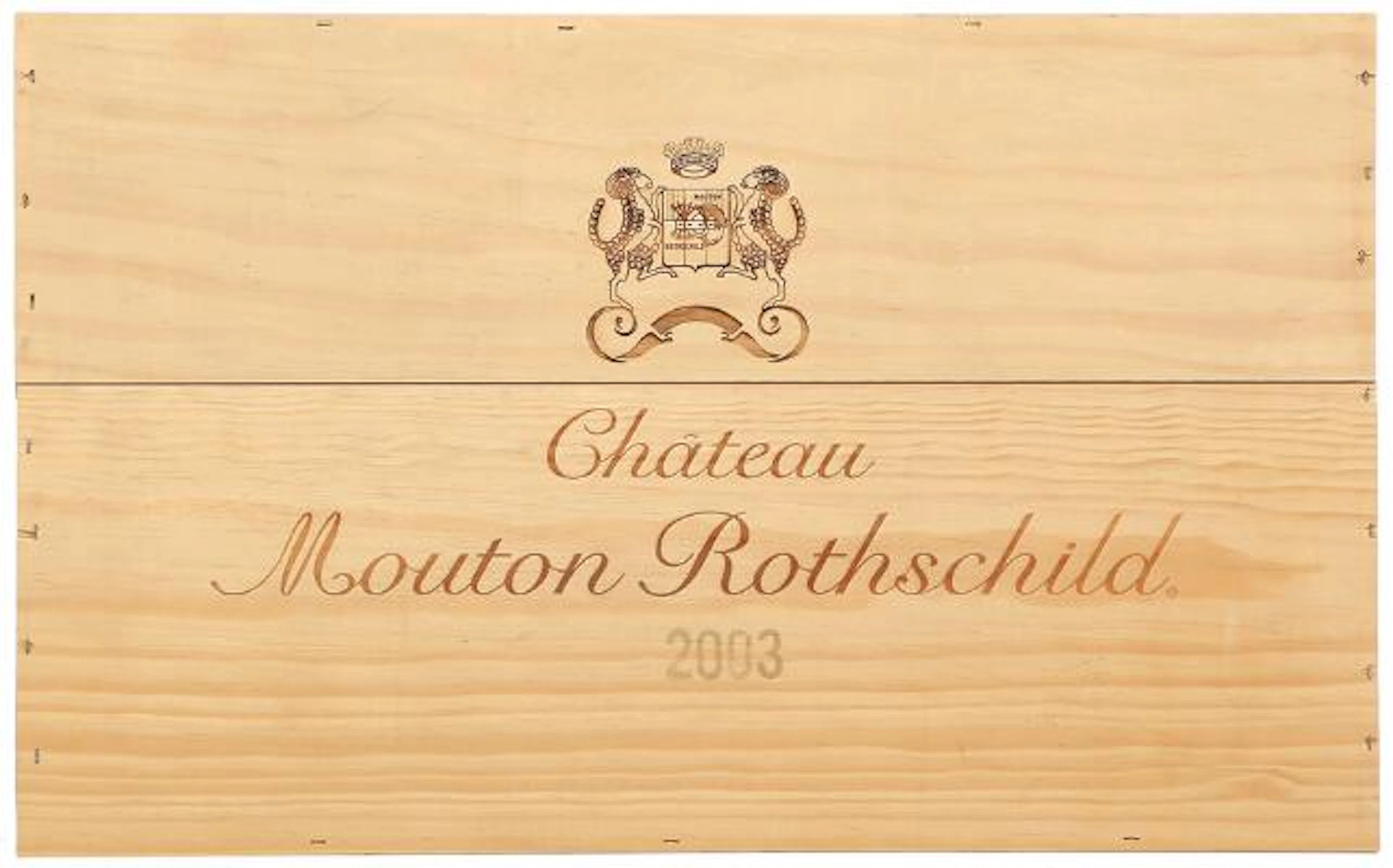 6 bts. Château Mouton Rothschild, Pauillac. 1. Cru Classé 2003 Owc.