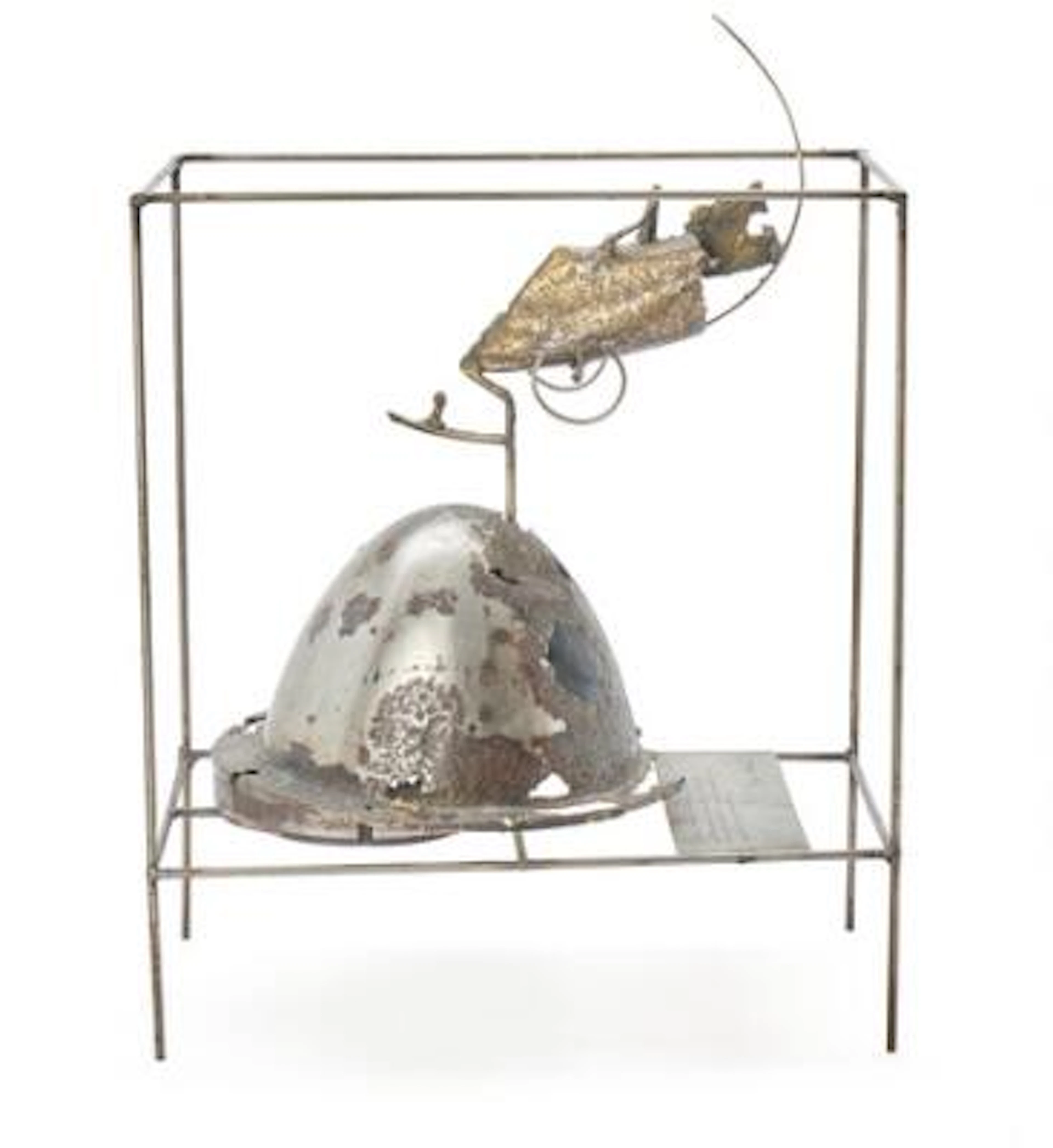 Birger Brøndum: Untitled. Signed and dated 1974. Patinated metal.