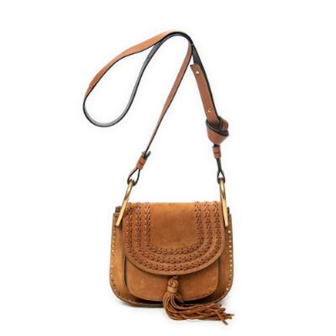 Chloé: A "Small Hudson" bag of brown suede with brown leather trim