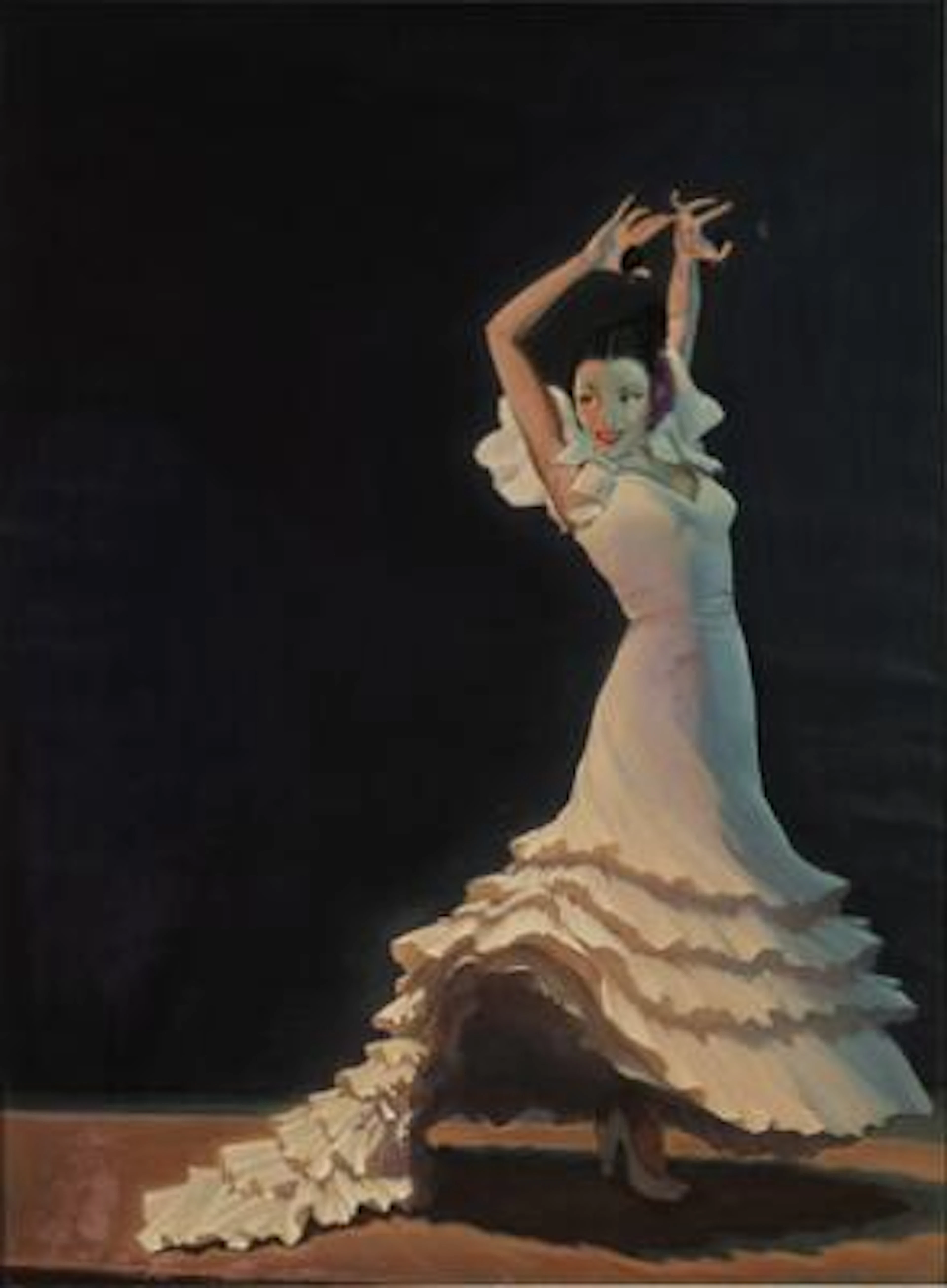 Jan Born Willumsen: Flamenco Dancer. Signed Jan Willumsen. Oil on