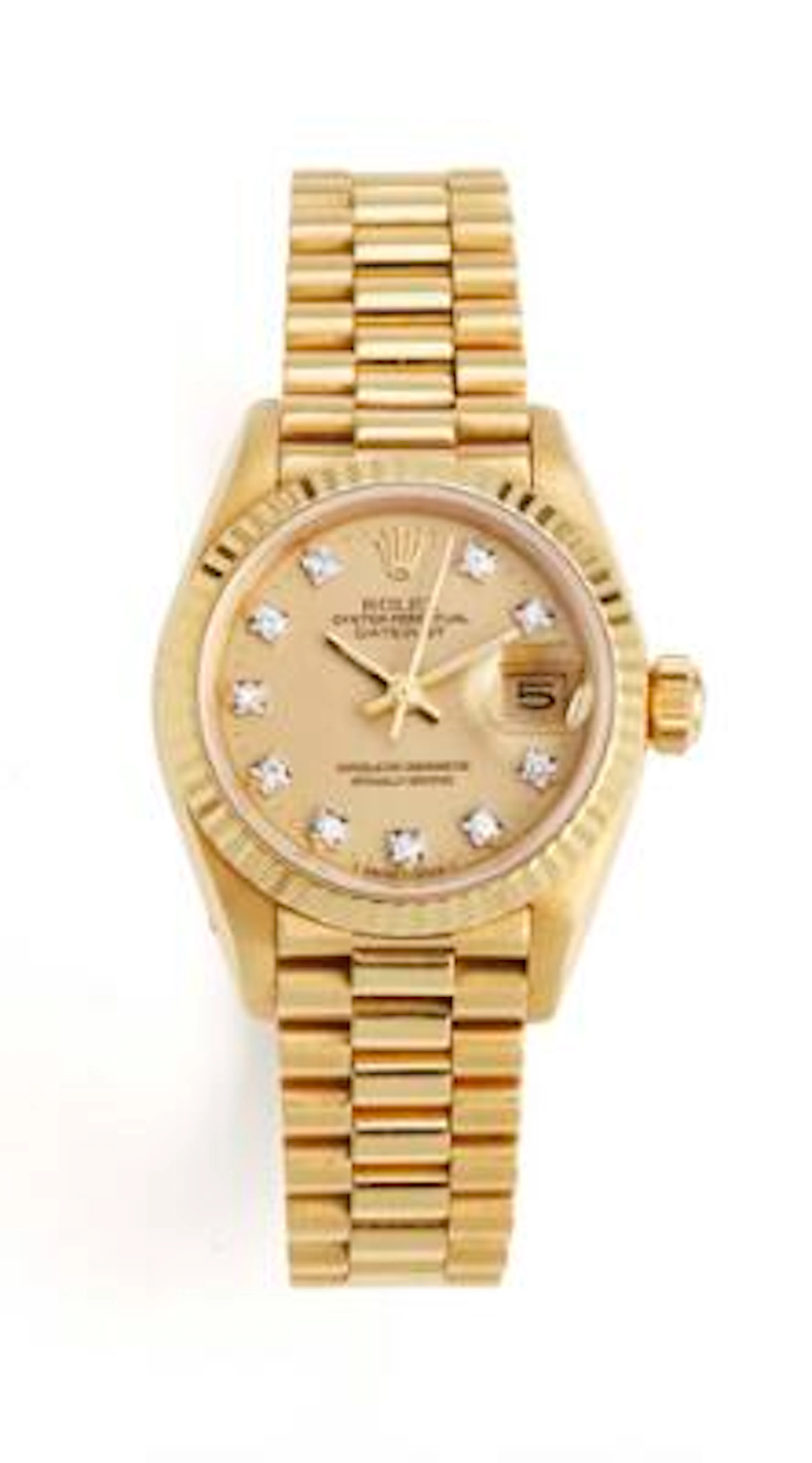 Rolex: Datejust of 18k gold with diamond-set dial, ref. 6917. Mechanical