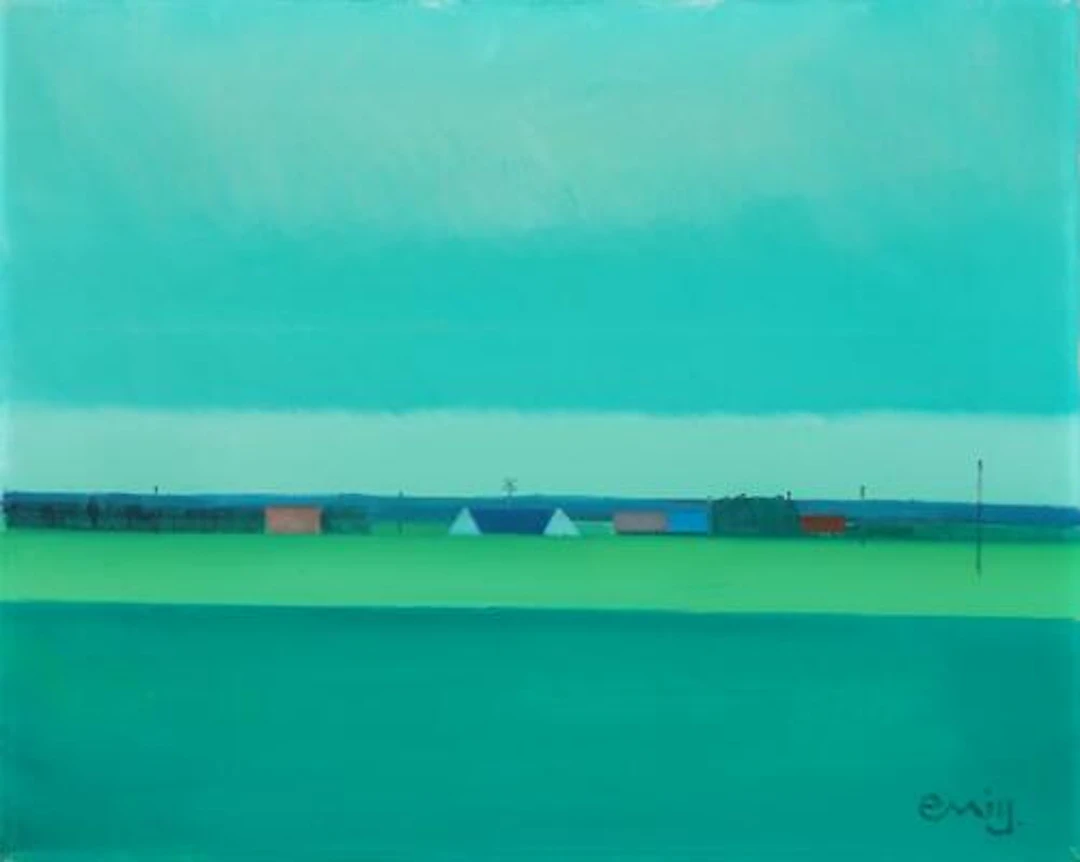 Emil Jensen: Landscape. Signed Emil J. Oil on canvas. 41 × 51 cm.