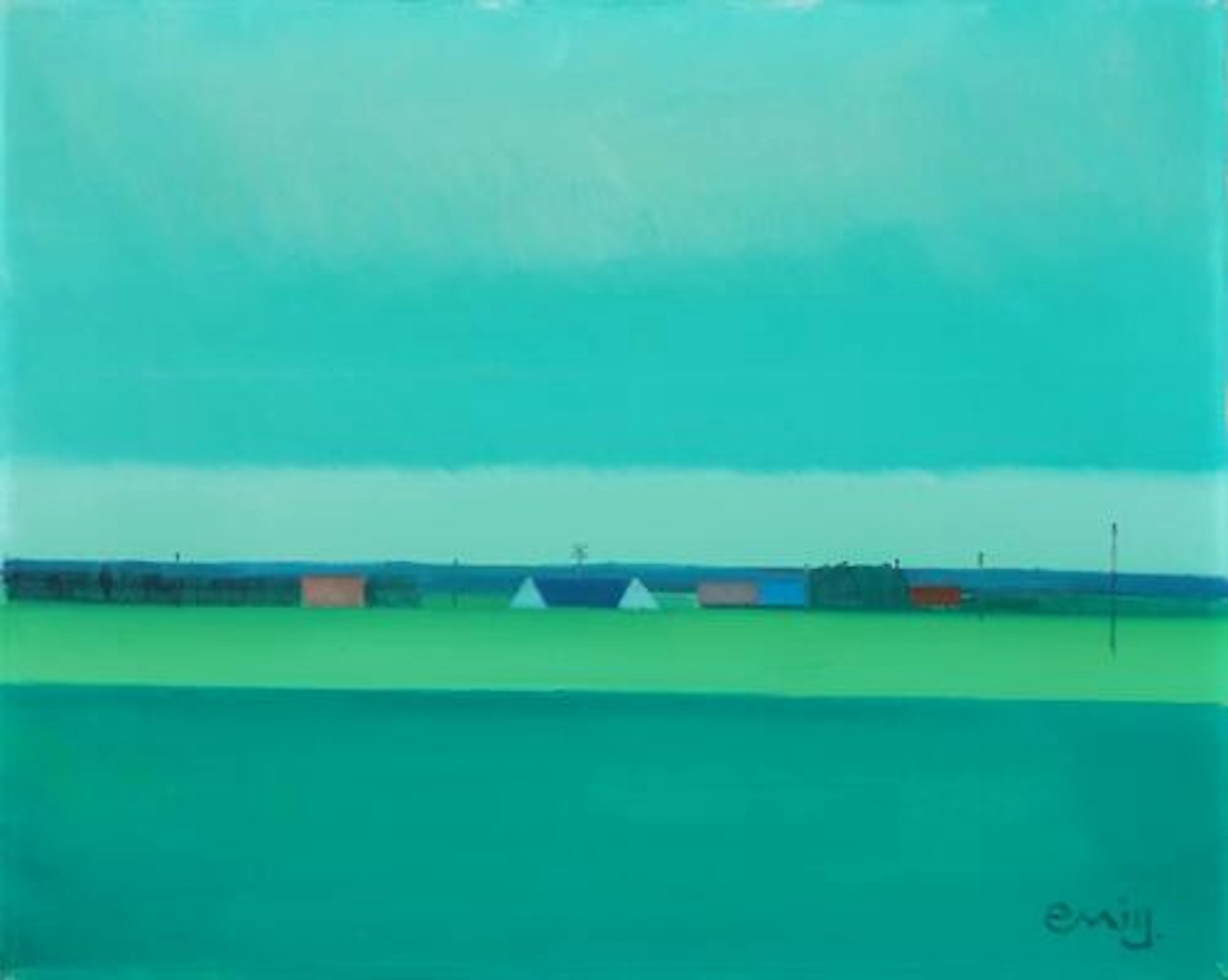 Emil Jensen: Landscape. Signed Emil J. Oil on canvas. 41 × 51 cm.