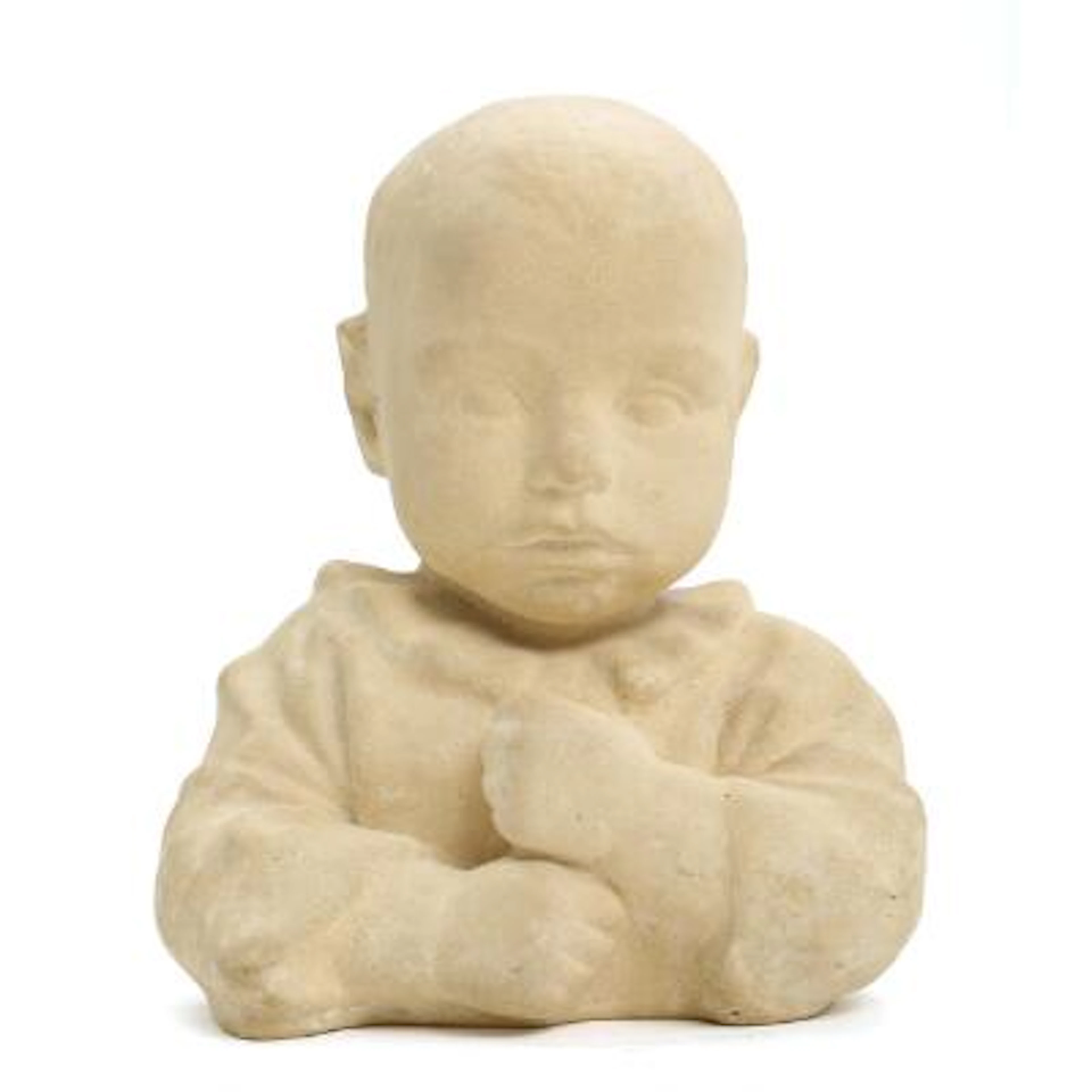 Adda Bonfils: Young boy. Signed AB. A sandstone bust. Manufactured