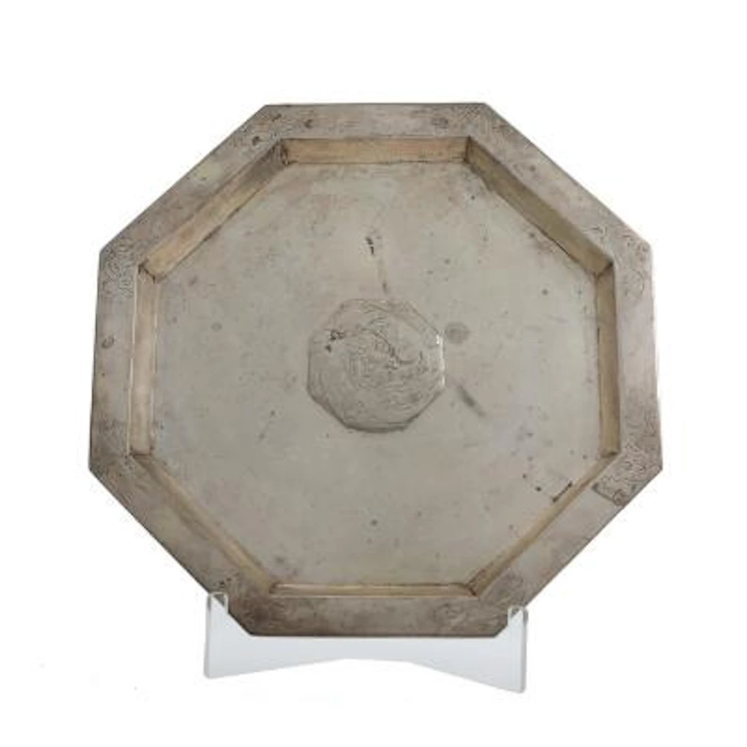 Swedish tray of silver. Stamped AM Aagesen. 20th century. Diam. 34.5