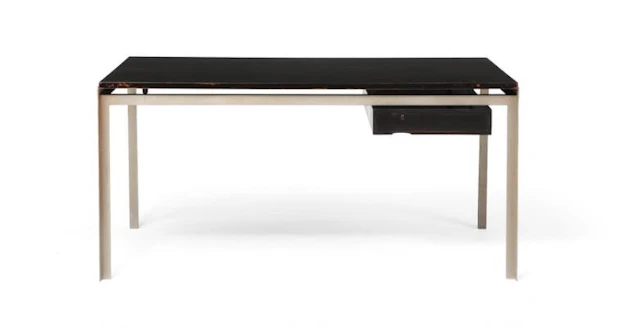 Poul Kjærholm: “Academy table”. Desk with metal frame. Top and drawer