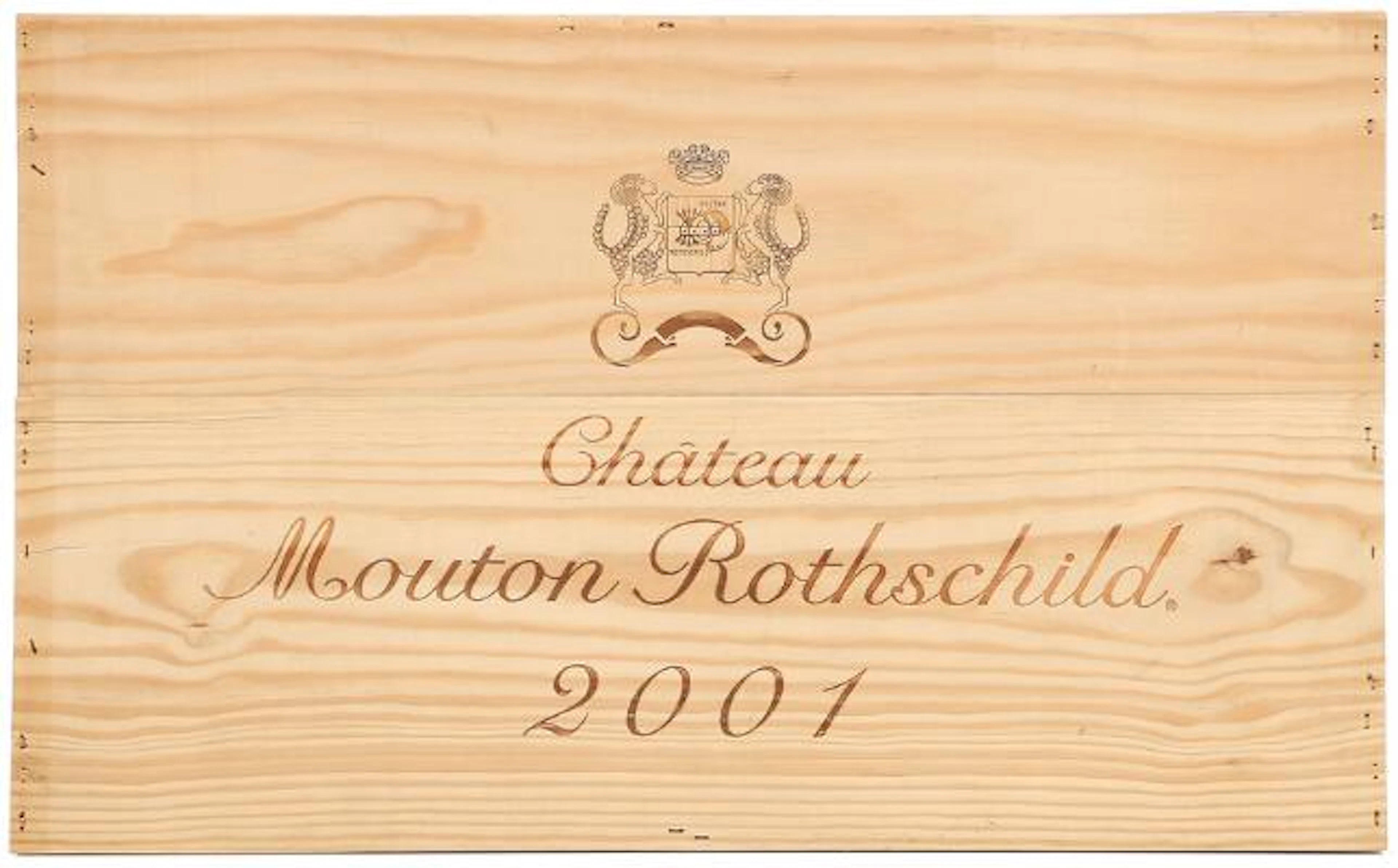 6 bts. Château Mouton Rothschild, Pauillac. 1. Cru Classé 2001 Owc.