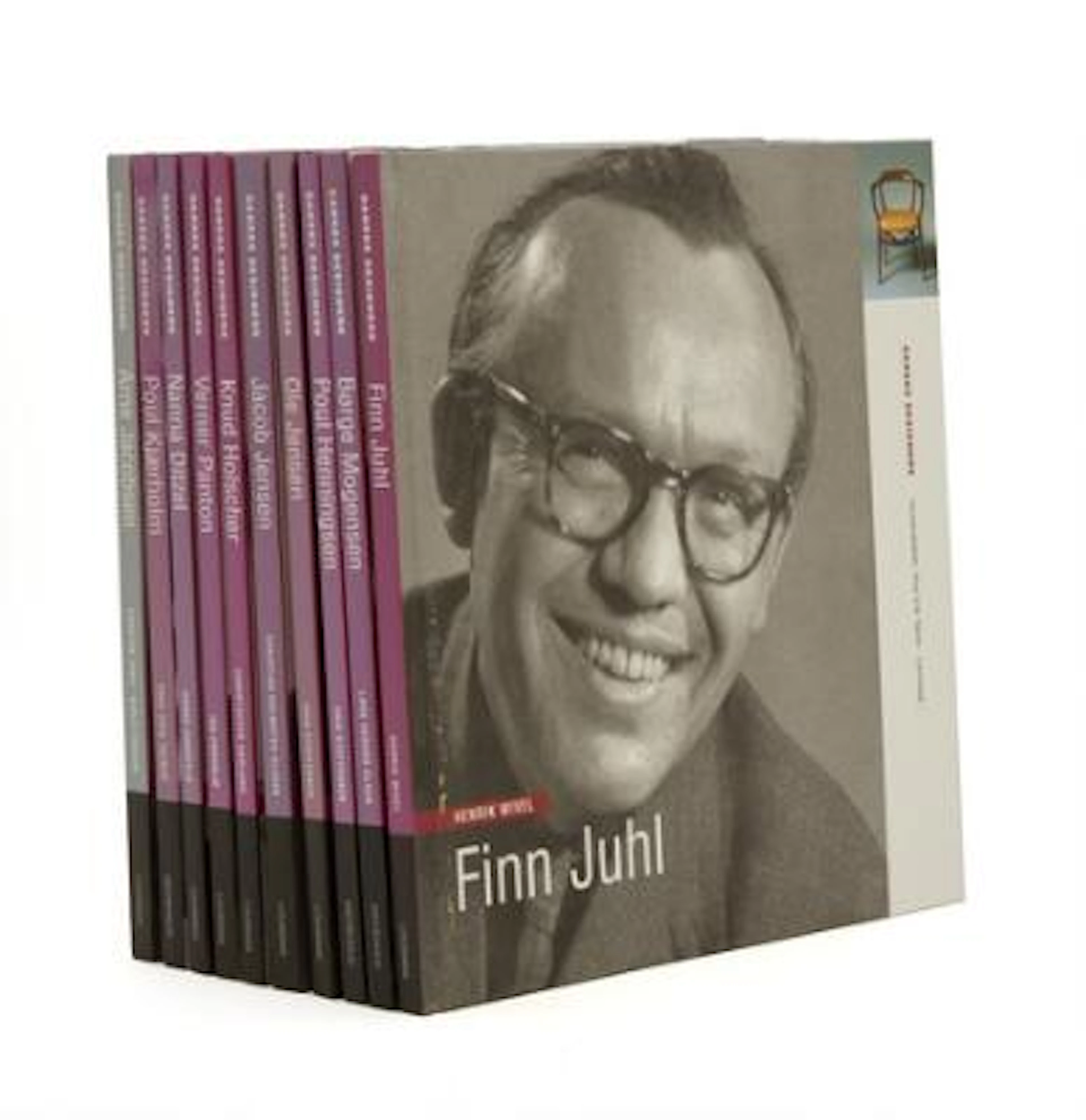 Ten books in the series "Danske Designere", Poul Erik Tøjner [ed.].